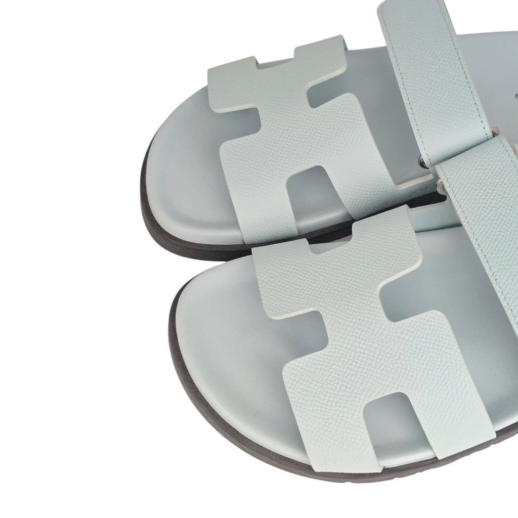 Hermes Chypre Suede Sandal Bleu 39 UK6 HERMES