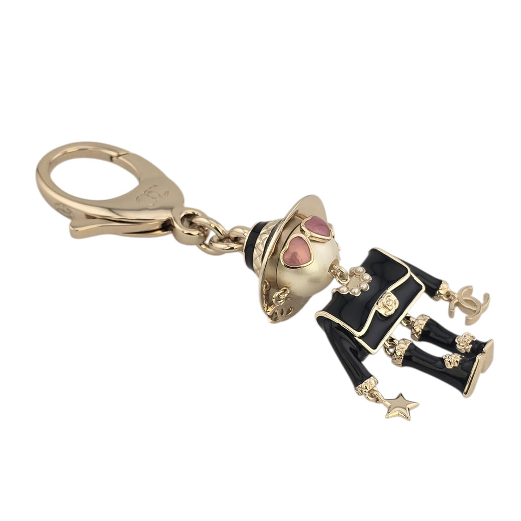 Chanel CC Robot Black Key Ring Bag Charm 25B CHANEL