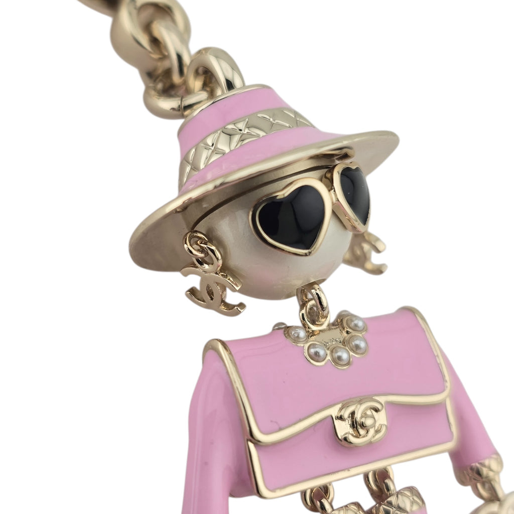 Chanel CC Robot Gabrielle Doll Pink Key Ring Bag Charm 25B CHANEL