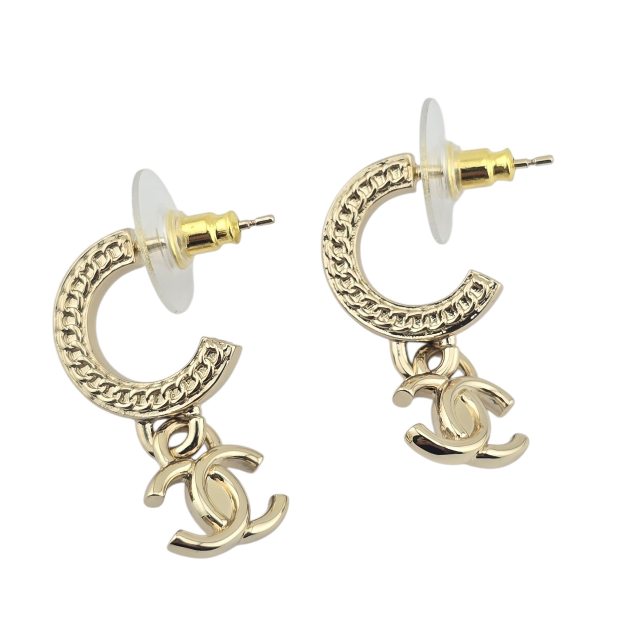 Chanel CC Gold Turnlock Drop Earrings 2025 CHANEL