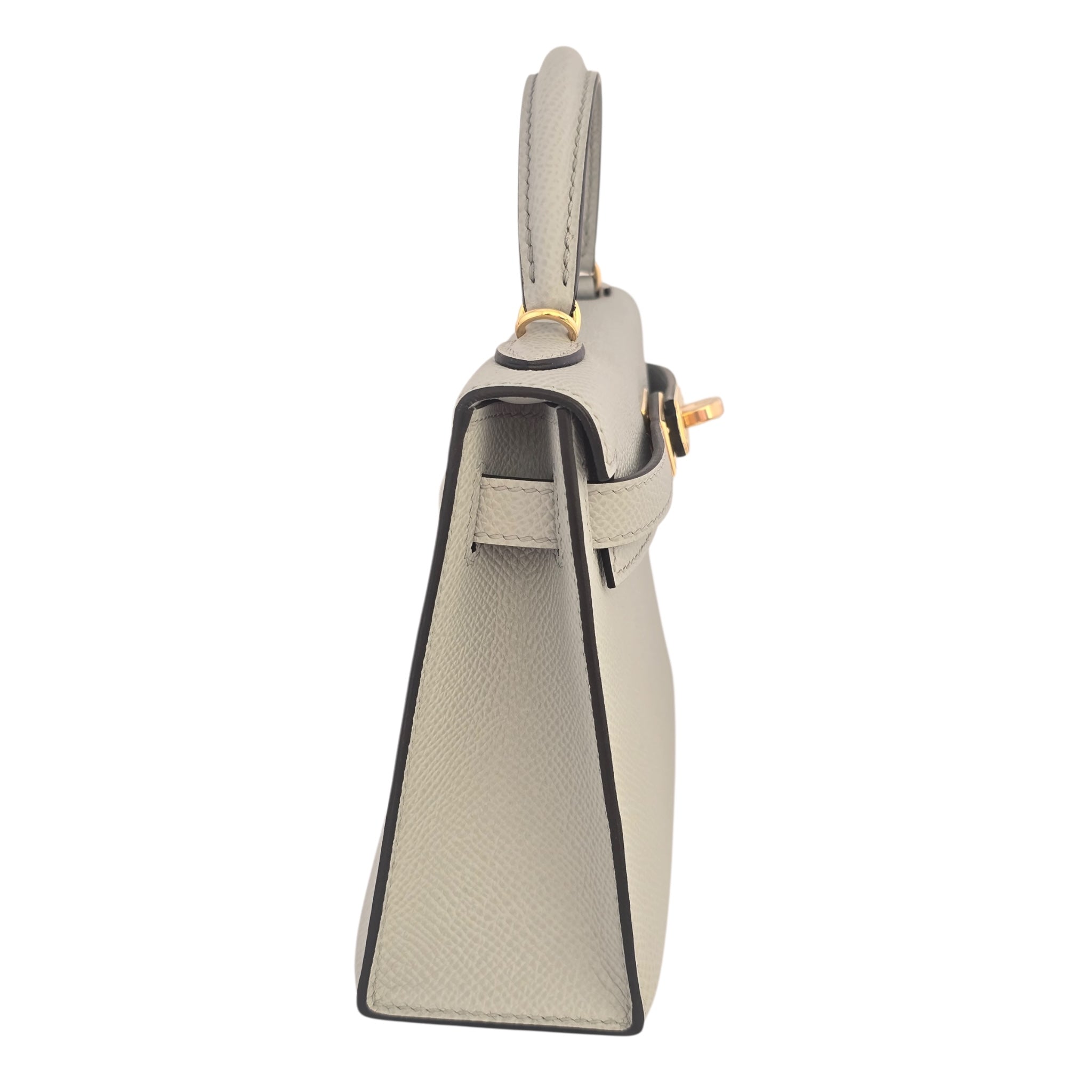 Hermes Mini Kelly II Epsom Bleu Glacier Gold Hardware HERMES