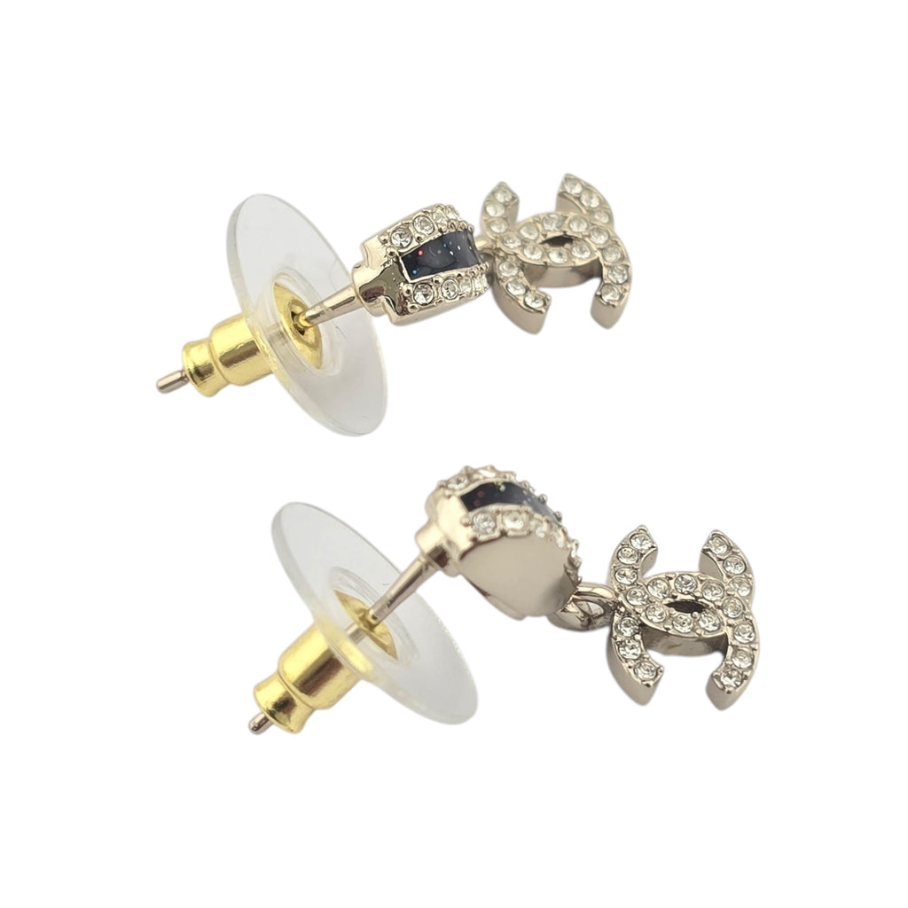 Chanel CC Gold Metallic Enamel Earrings 2025 CHANEL