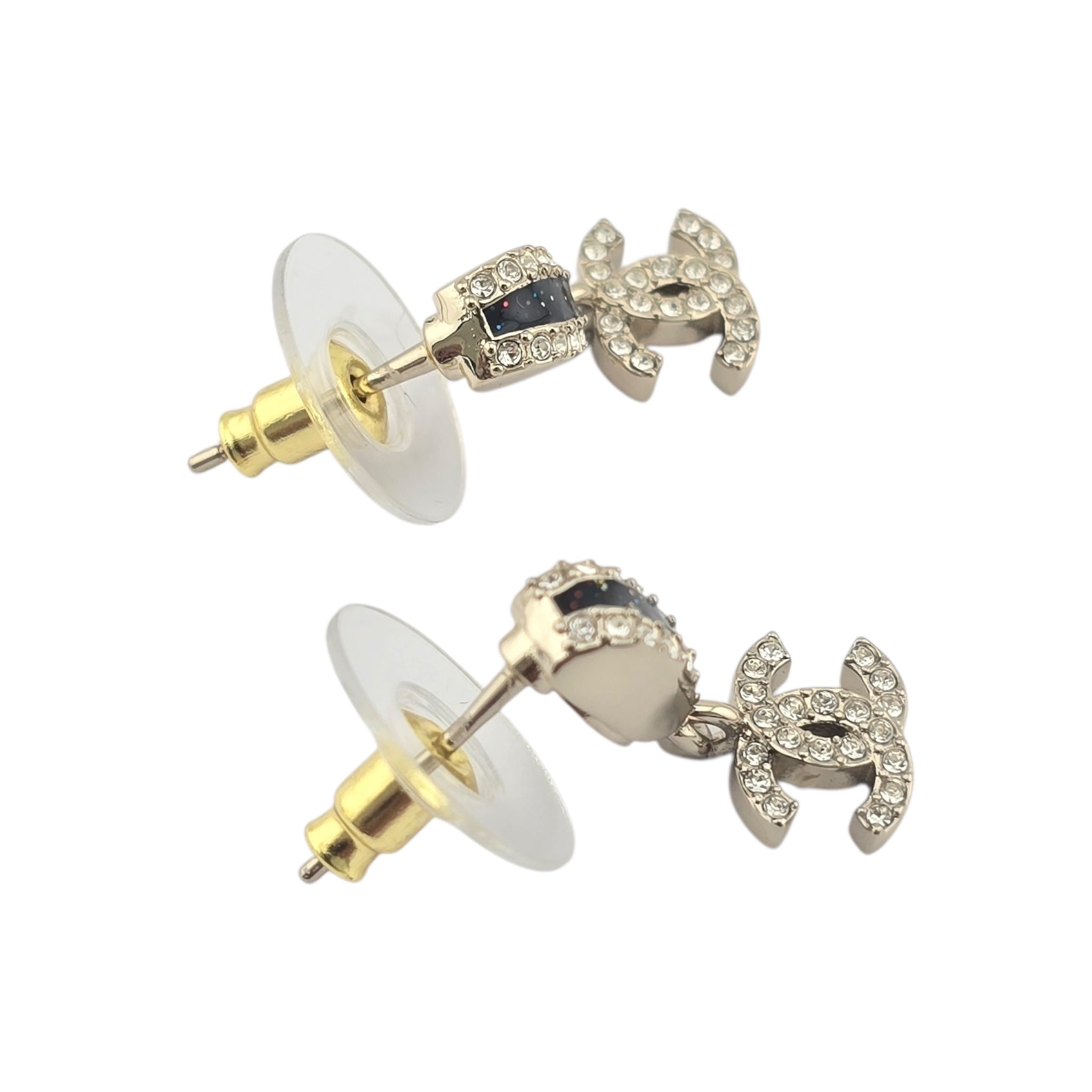 Chanel CC Gold Metallic Enamel Earrings 2025 CHANEL