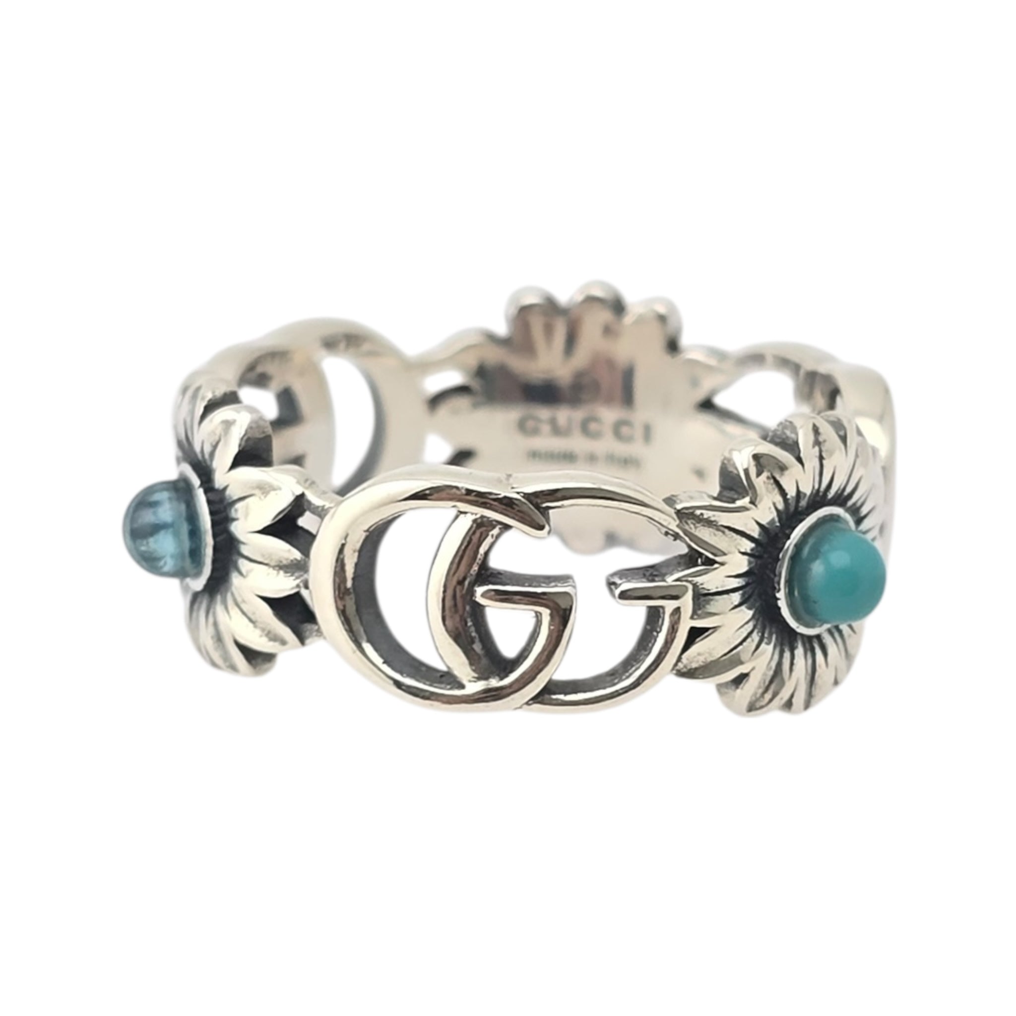 GUCCI GG Marmont Mother of Pearl Silver Ring GUCCI