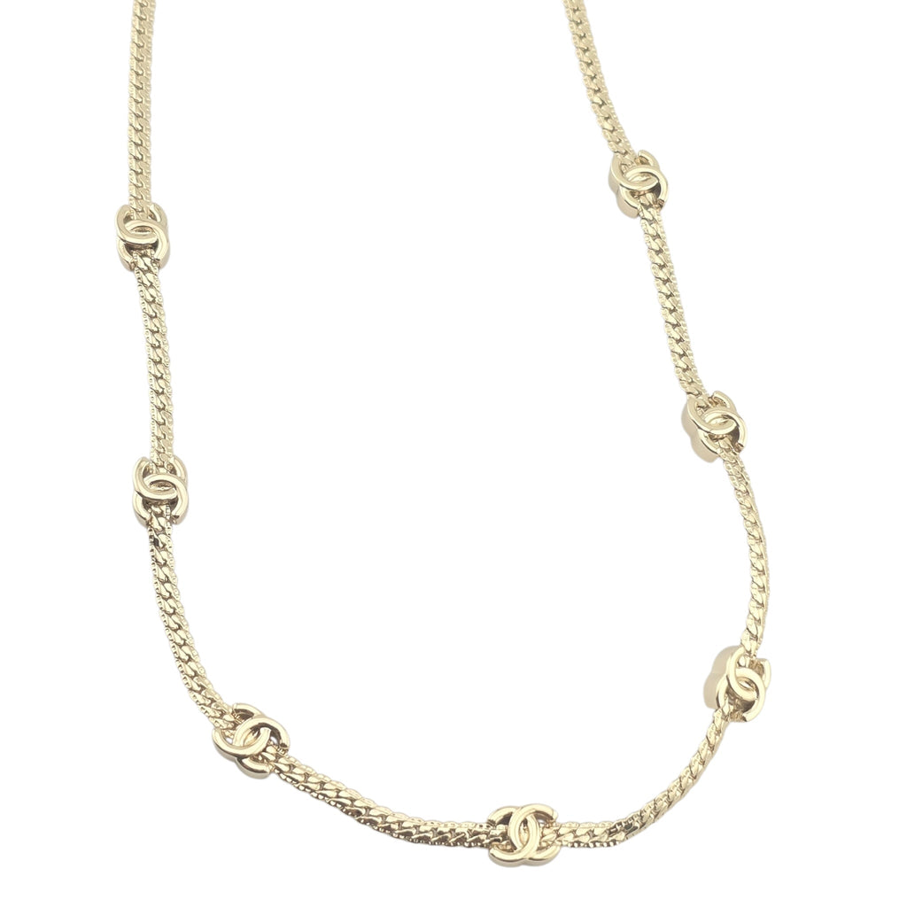 Chanel CC Thin Necklace Gold 2024 CHANEL