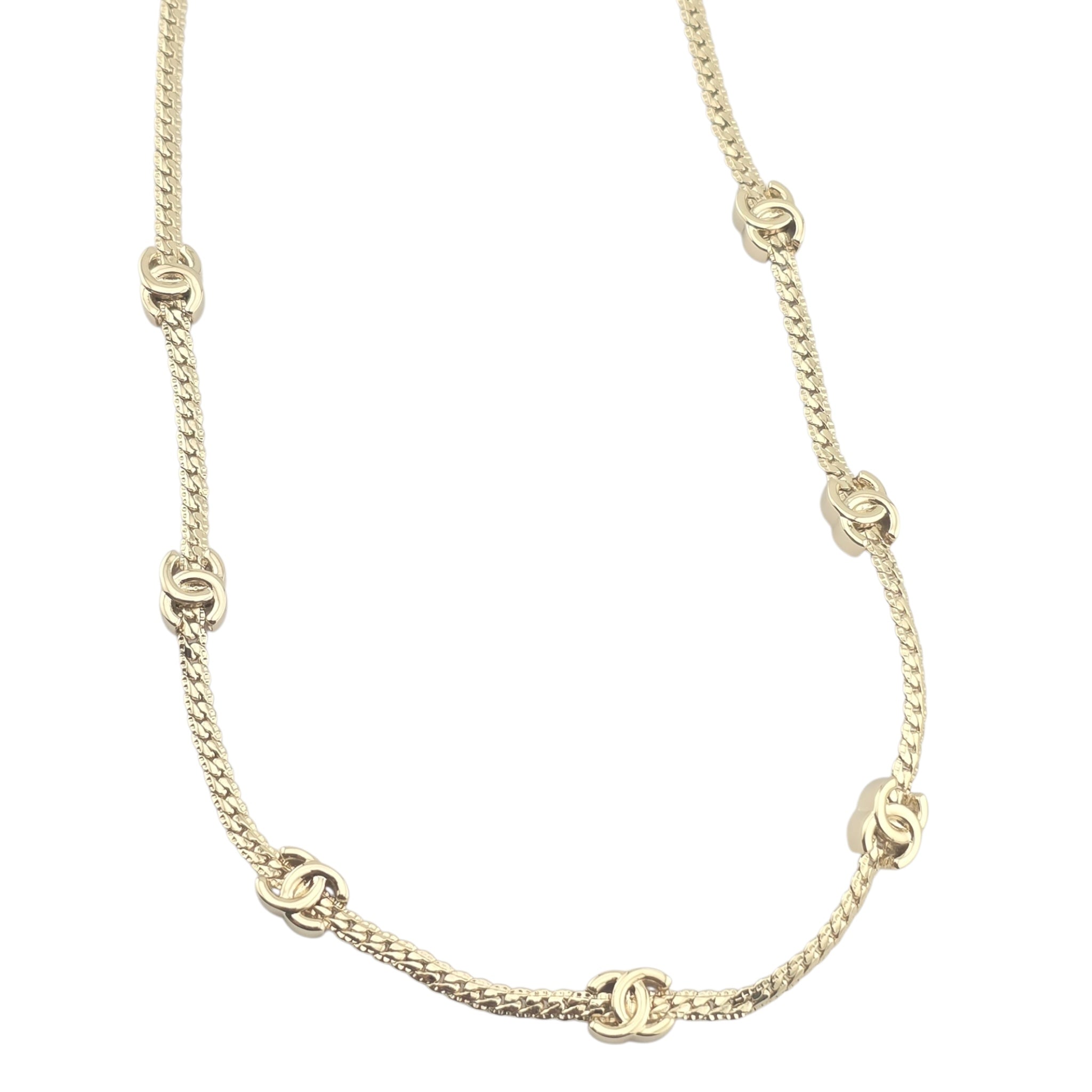 Chanel CC Thin Necklace Gold 2024 CHANEL