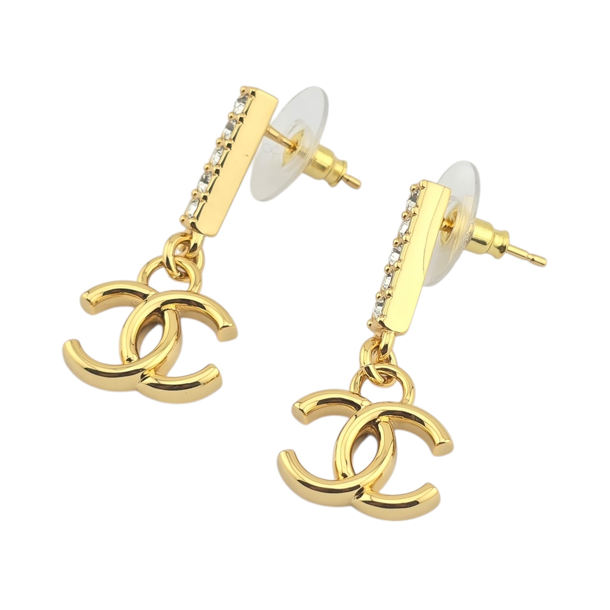 Chanel Gold Crystal Earrings 2024 CHANEL