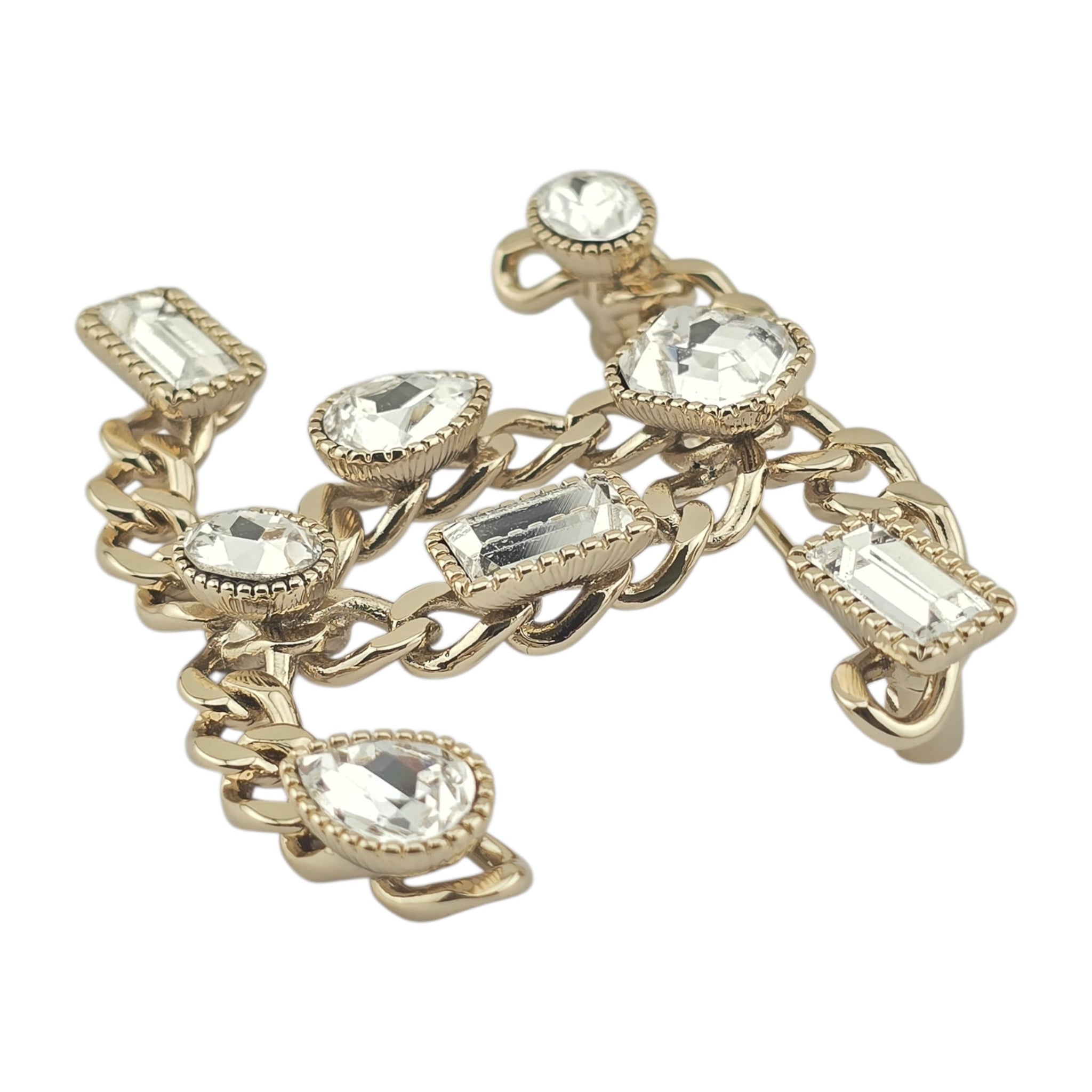 Chanel CC Gold Crystal Brooch 2024 CHANEL
