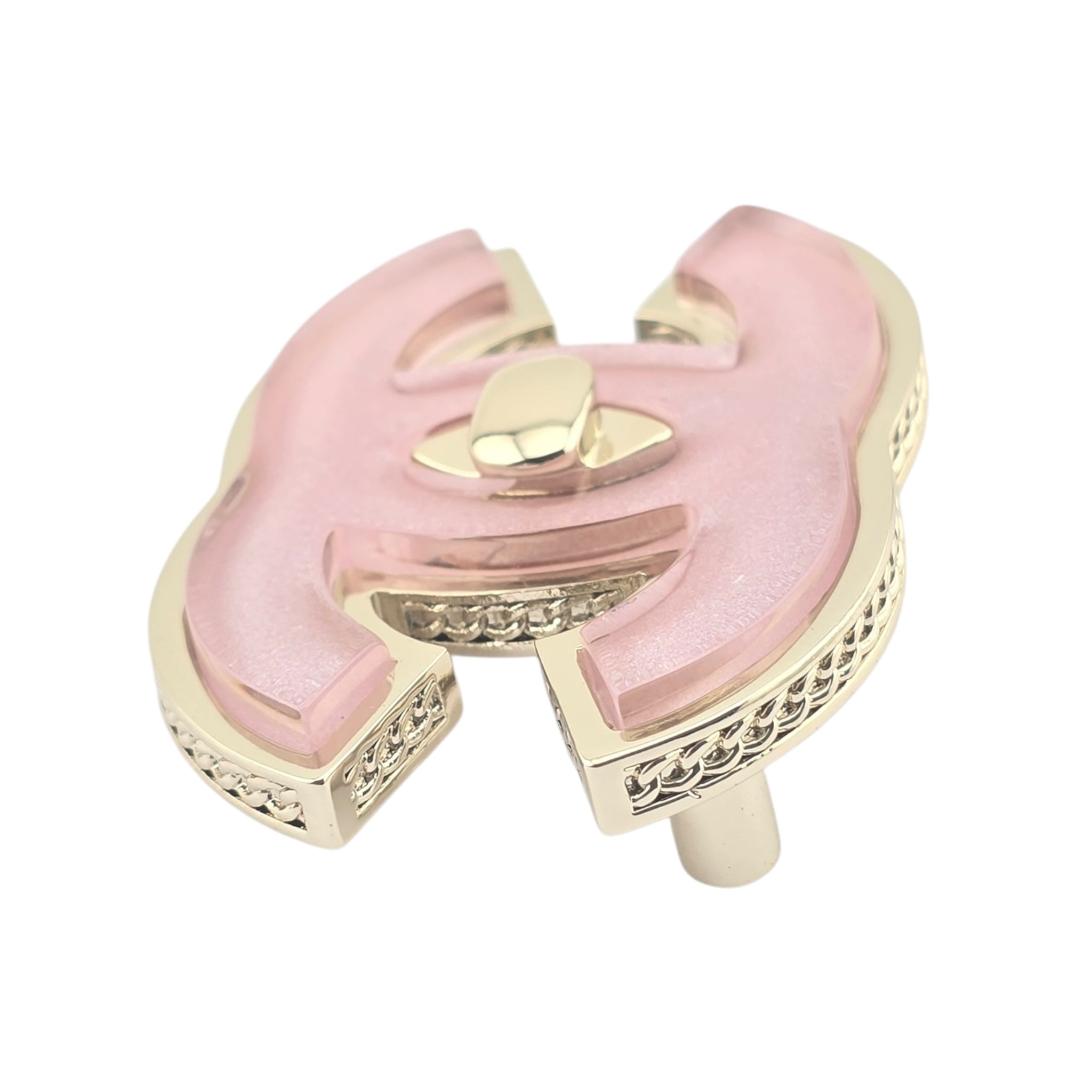 Chanel CC Gold Pink Resin Brooch 2025 CHANEL