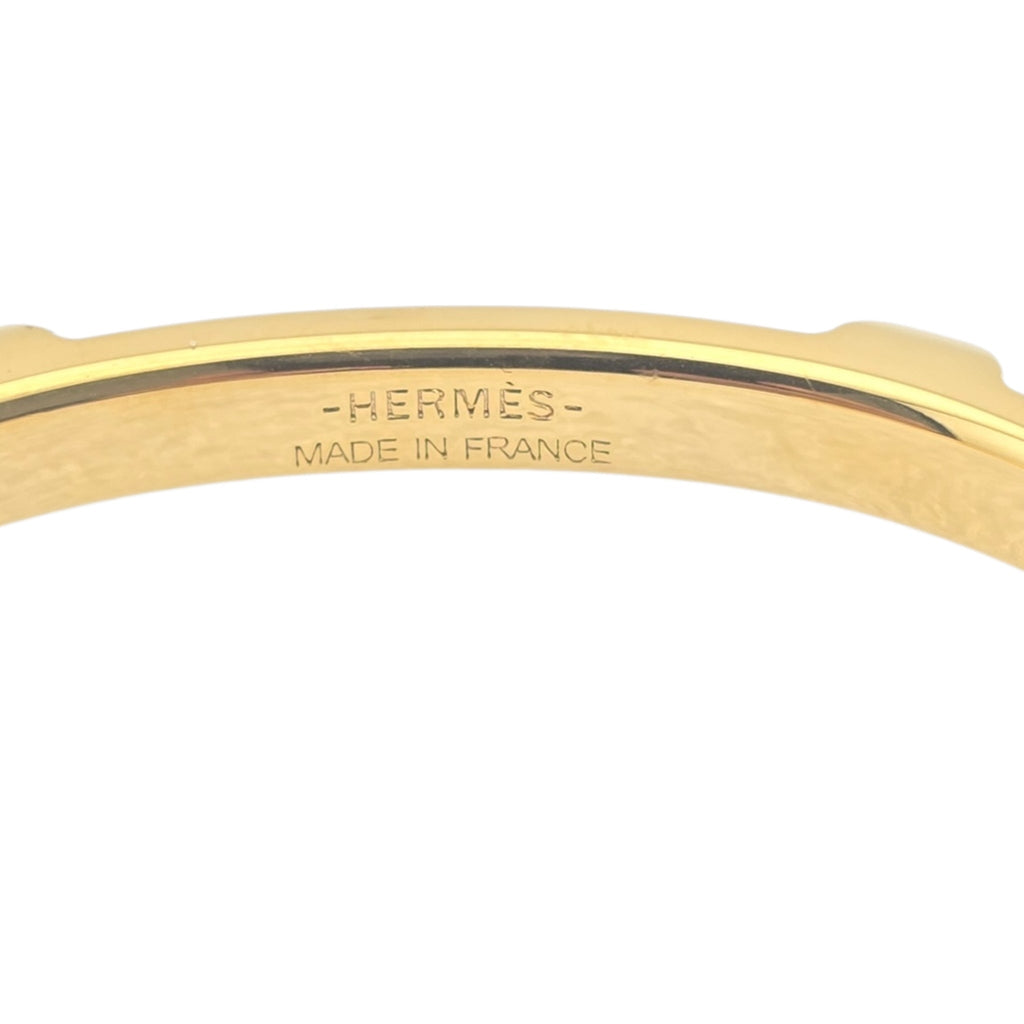 Hermes Athena Green Gold Leather Bracelet HERMES