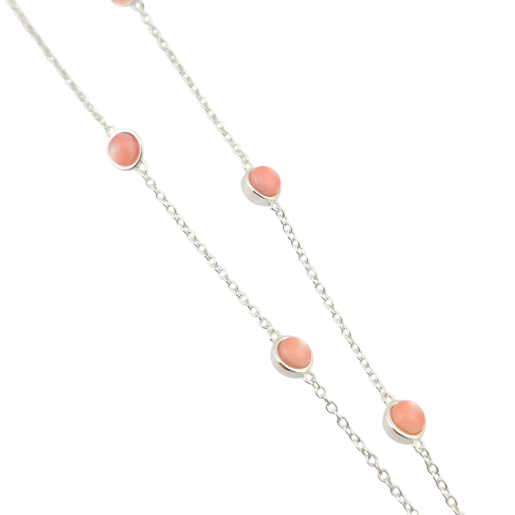 GUCCI GG Marmont Sterling Silver Pink Mother of Pearl Necklace GUCCI