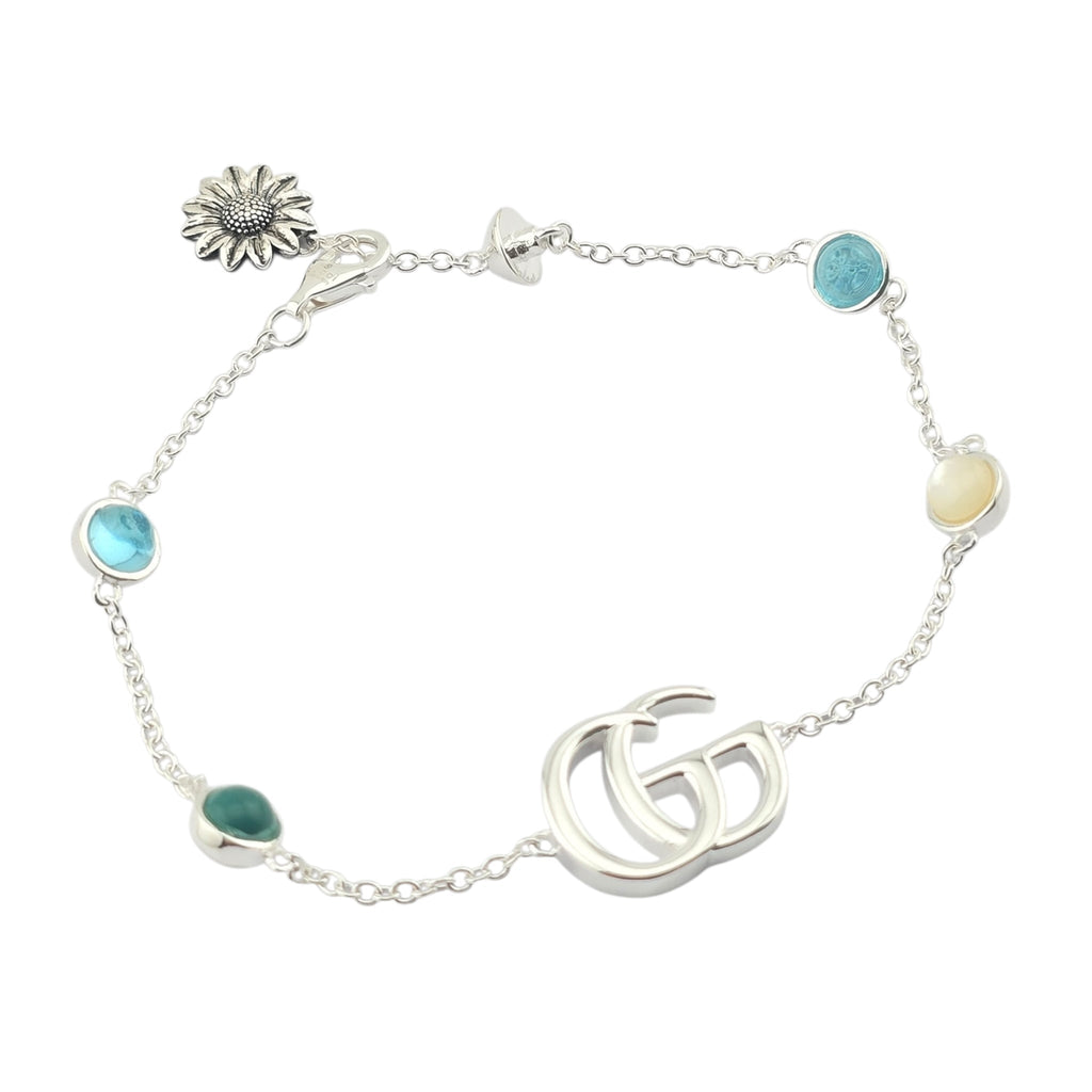 GUCCI GG Marmont Sterling Silver Mother of Pearl Bracelet GUCCI