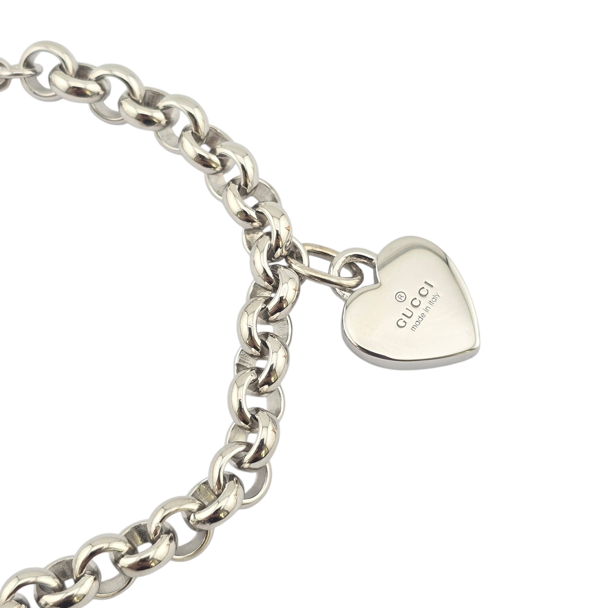 GUCCI Trademark GG Sterling Silver Charm Bracelet GUCCI