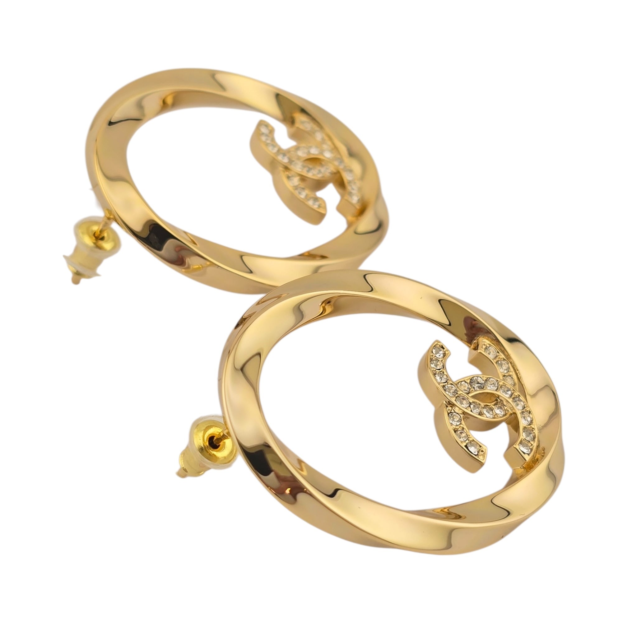 Chanel CC Gold Oval Earrings 2025 CHANEL