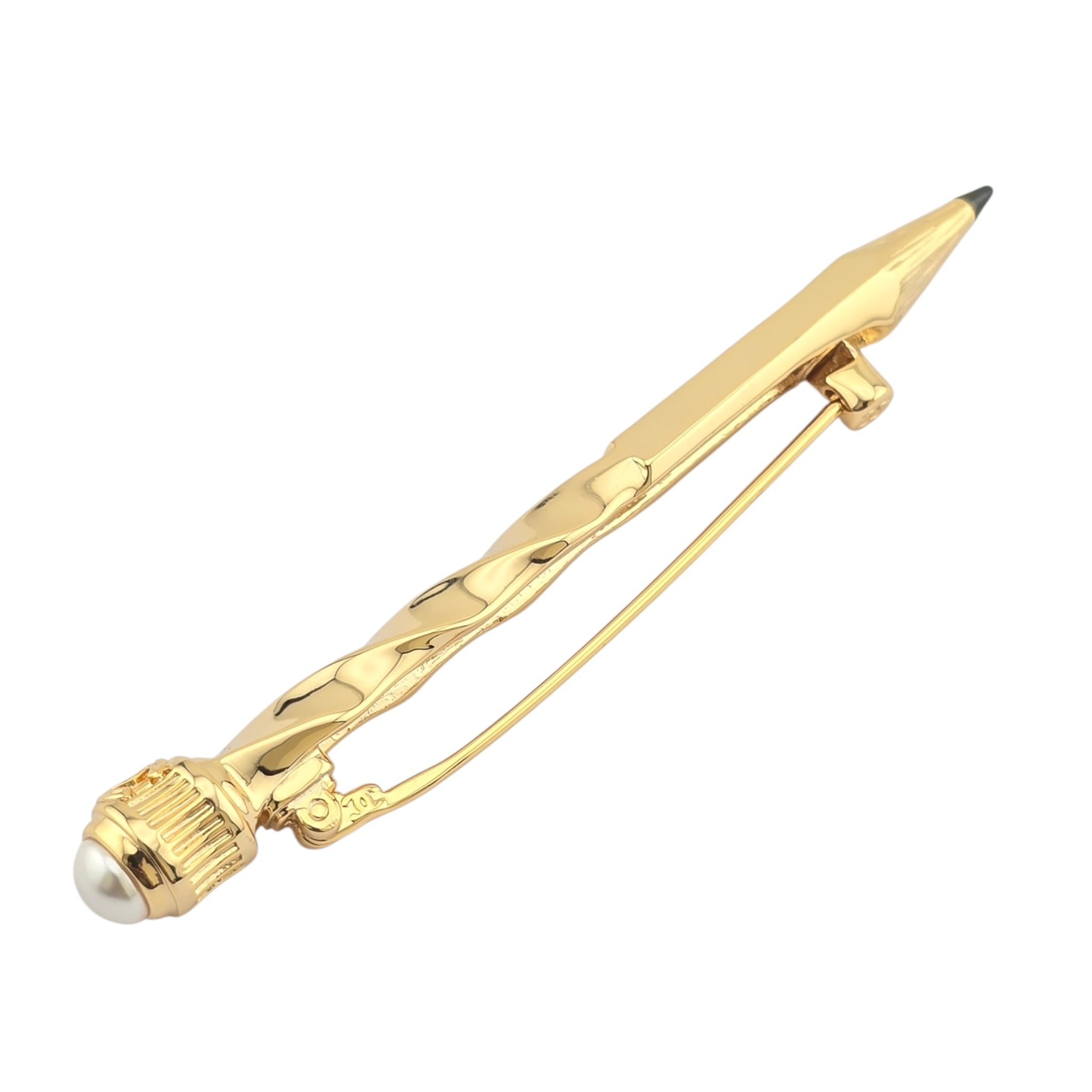 Chanel CC Gold Pencil Brooch 2025 CHANEL