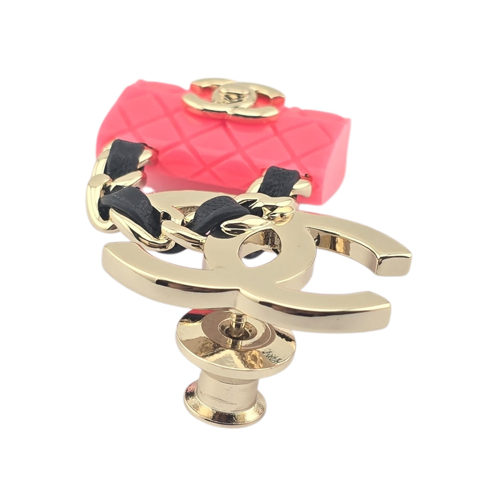 Chanel CC Matelasse Pink Gold Brooch B23 CHANEL