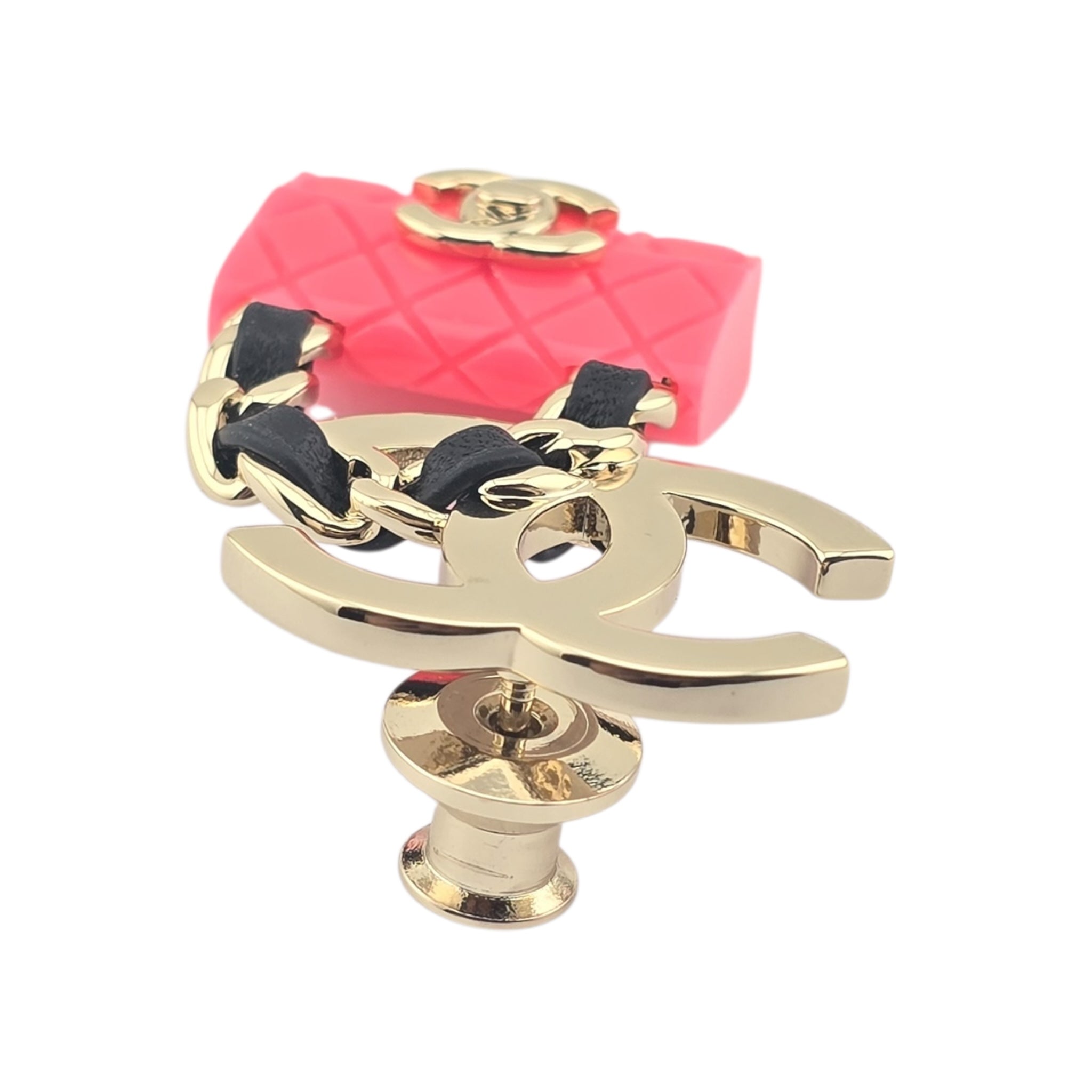 Chanel CC Matelasse Pink Gold Brooch B23 CHANEL