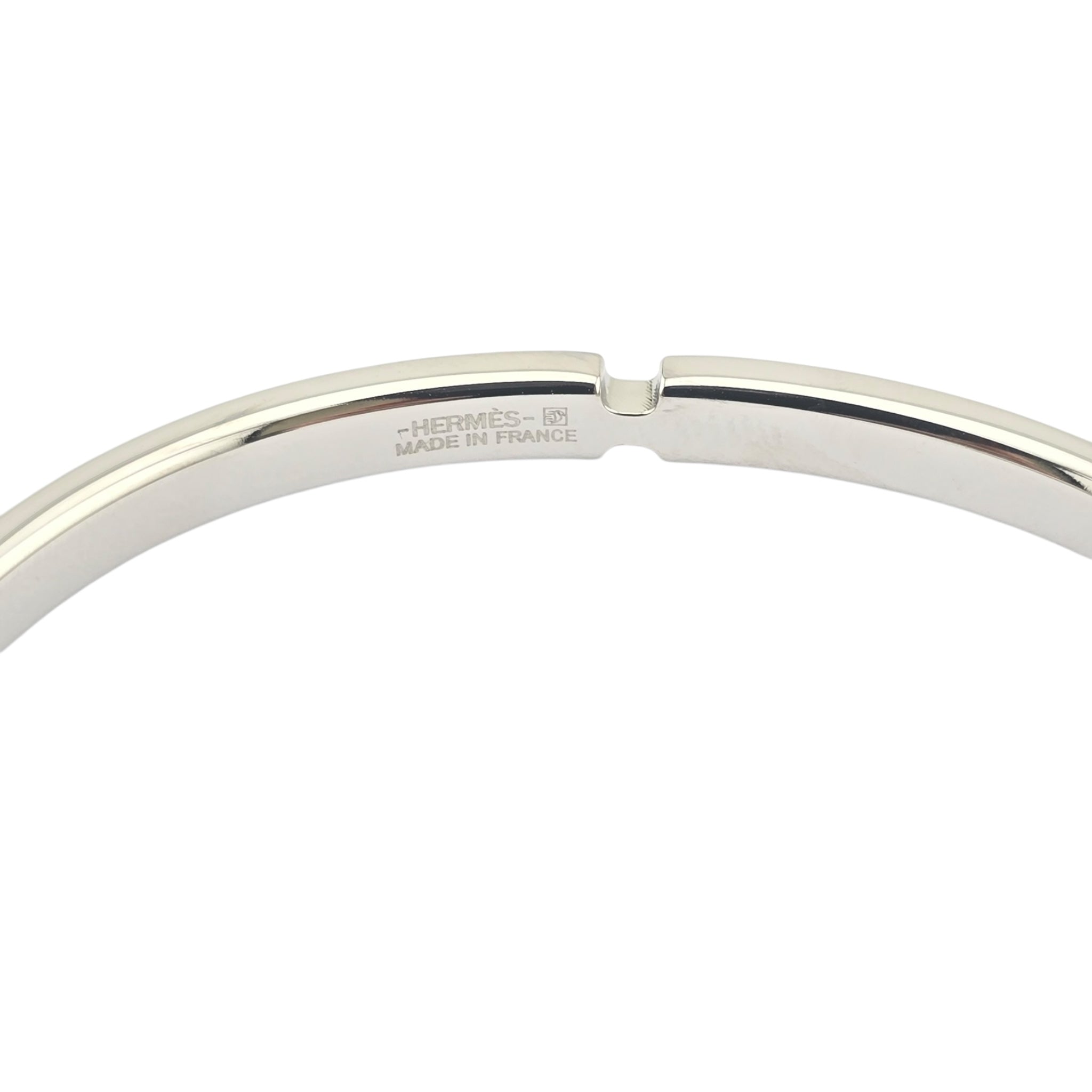 Hermes Olympe Palladium Black Box Leather Bracelet HERMES