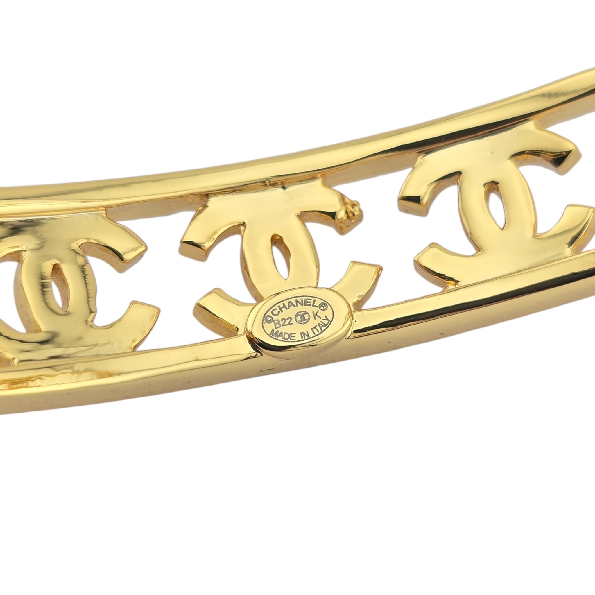 Chanel Crystal CC Gold Cuff Bracelet 2022 CHANEL