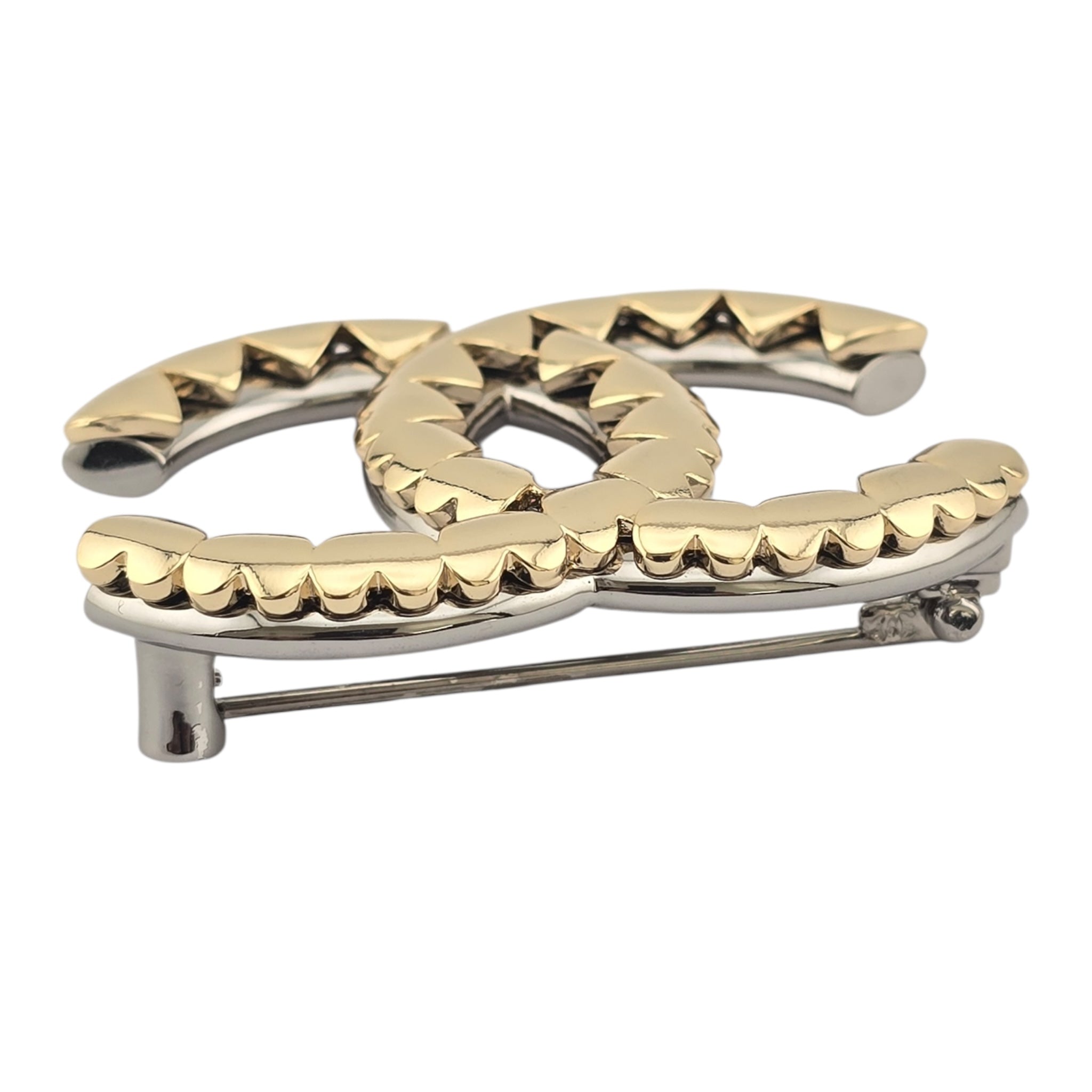 Chanel CC Gold Ruthenium Hearts Brooch 2022 CHANEL