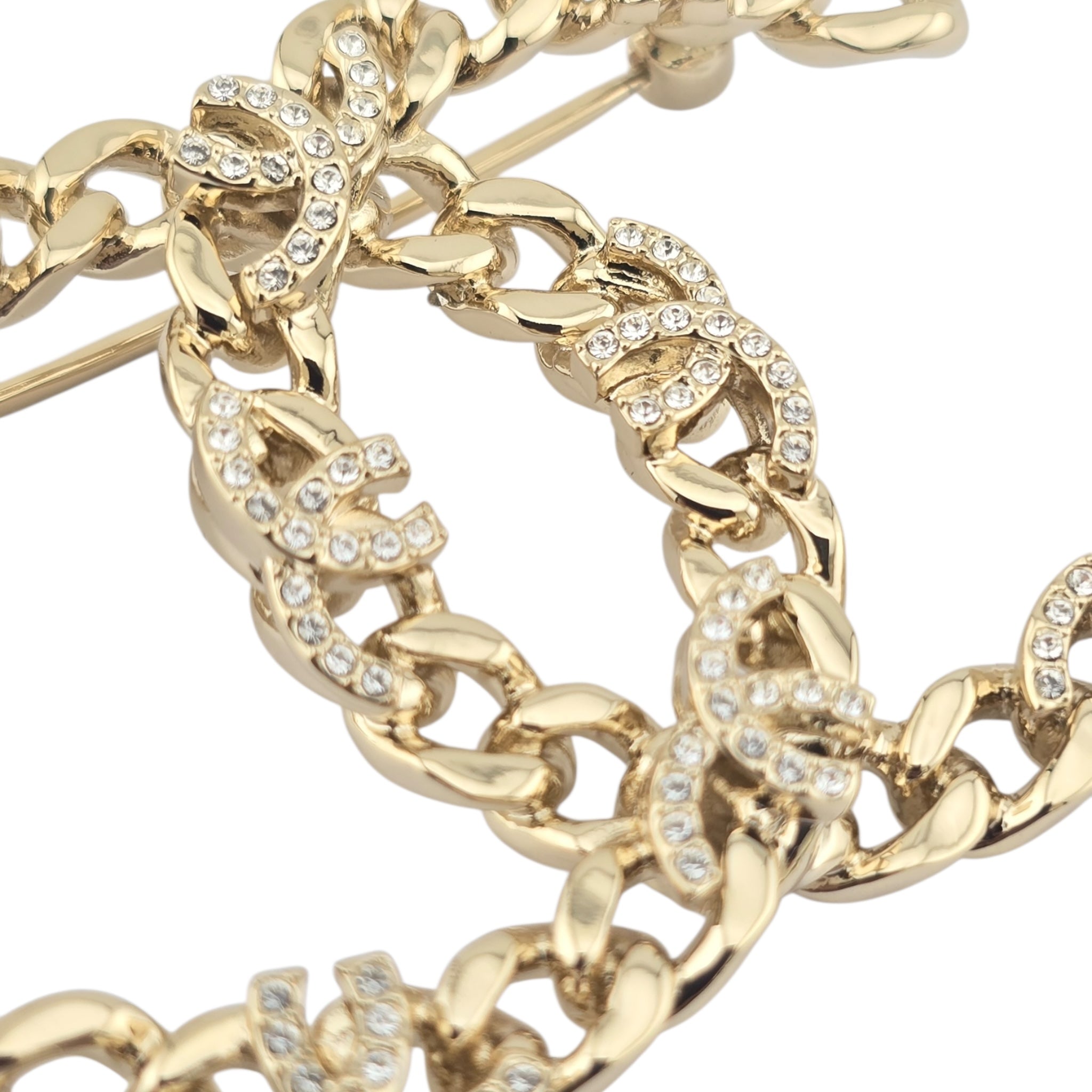 Chanel CC Crystal Gold Brooch 2022 CHANEL