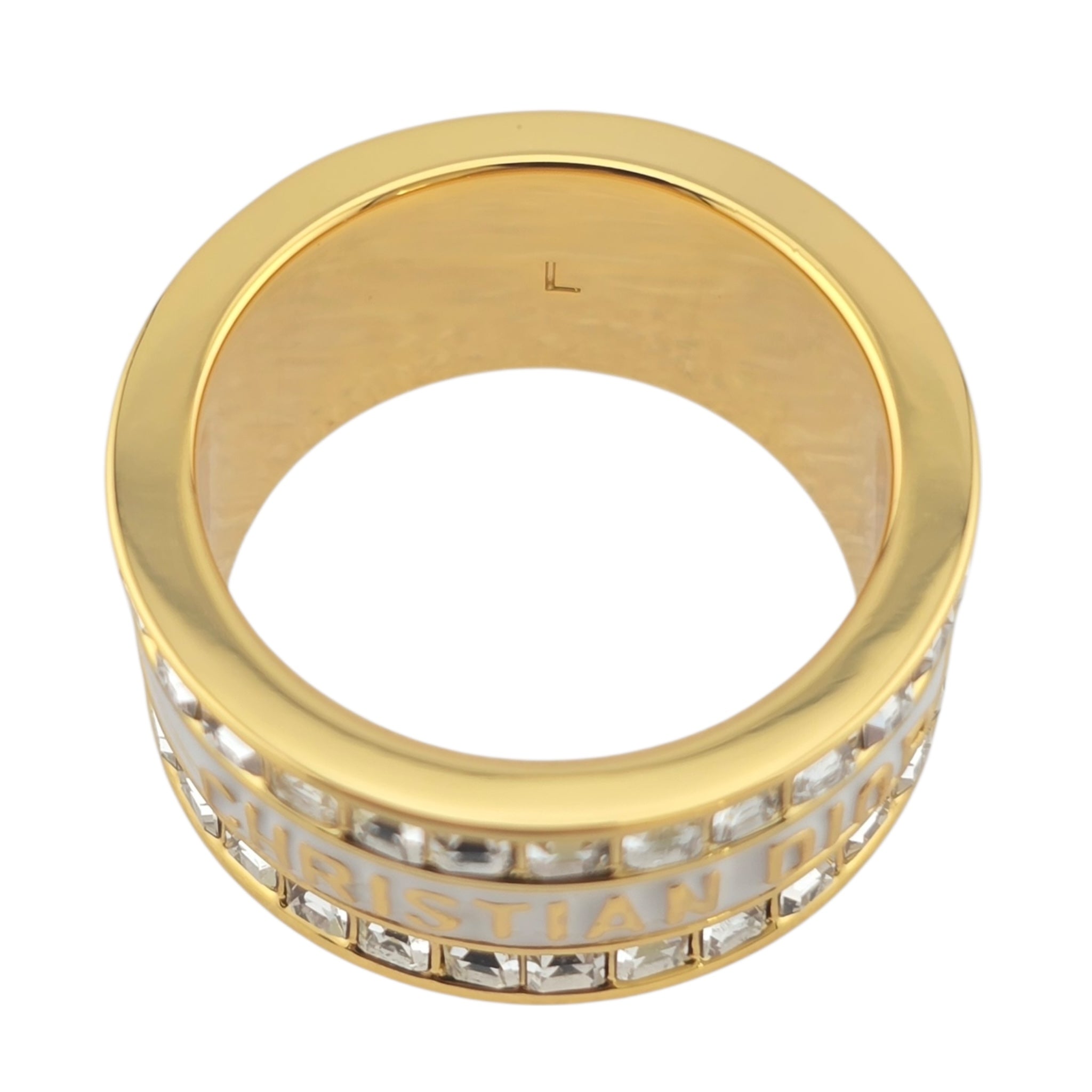 Christian Dior Code Bangle White Enamel Ring DIOR