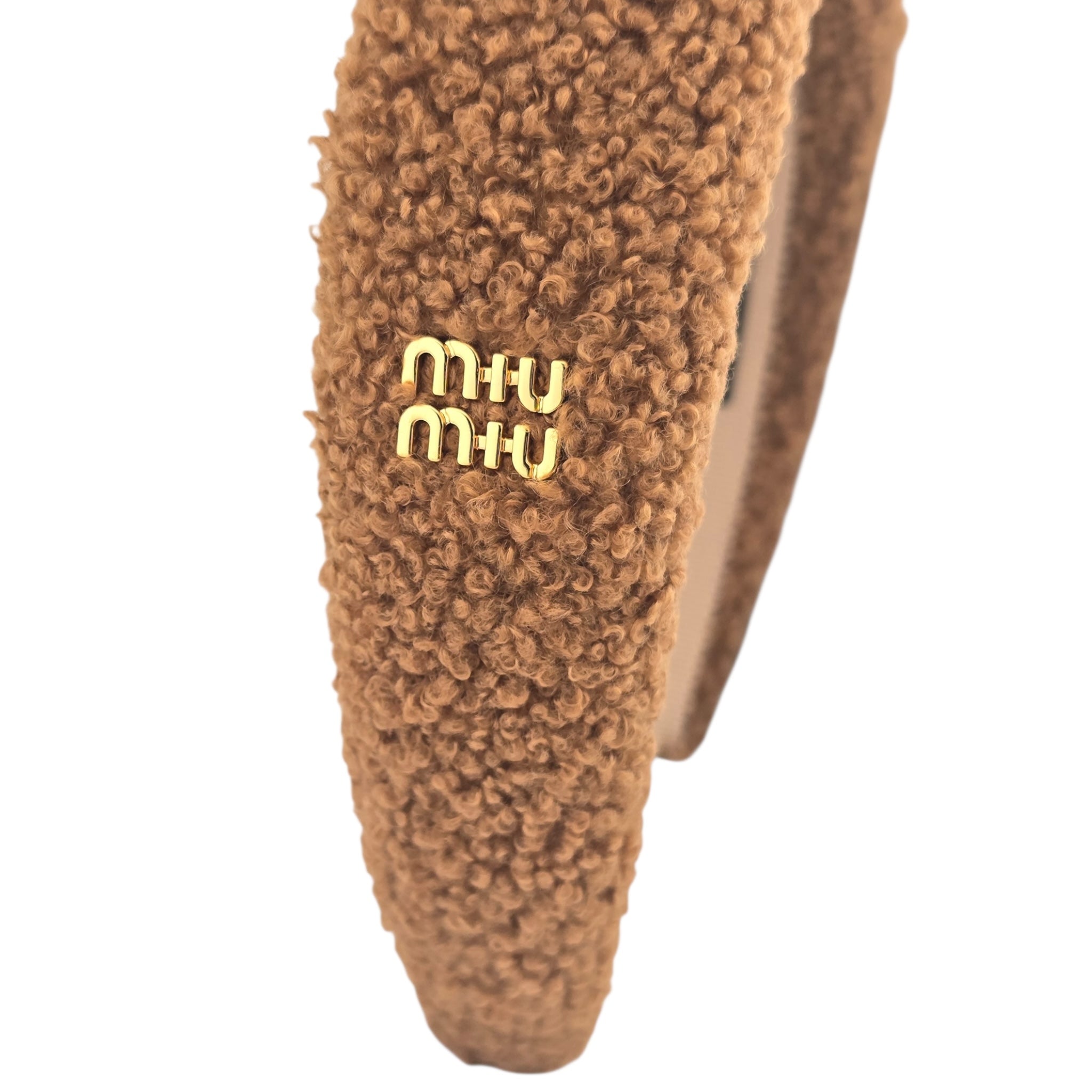 Miu Miu Shearling Logo Headband MIU MIU
