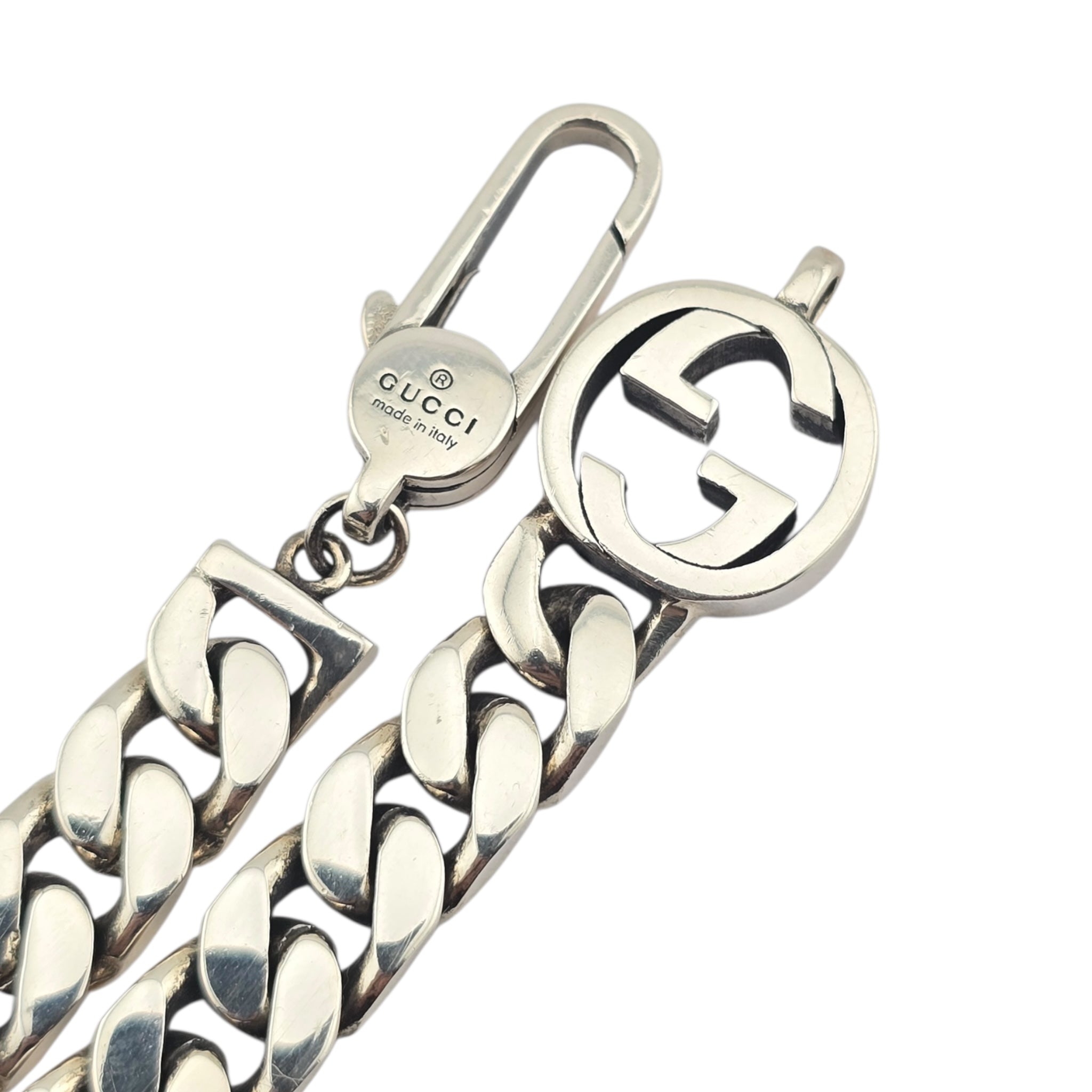 GUCCI GG Interlocking Sterling Silver Logo Bracelet GUCCI