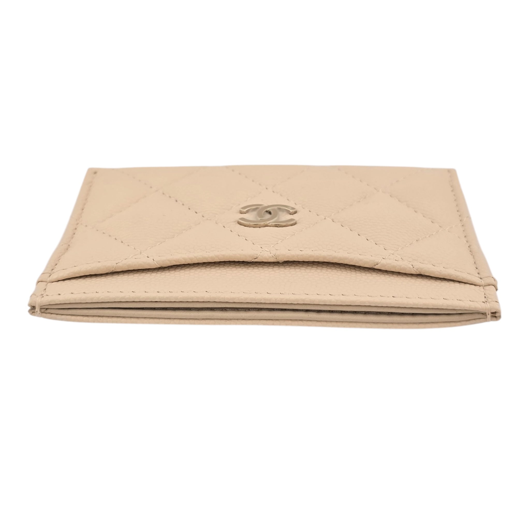 Chanel CC Caviar Beige Classic Cardholder CHANEL