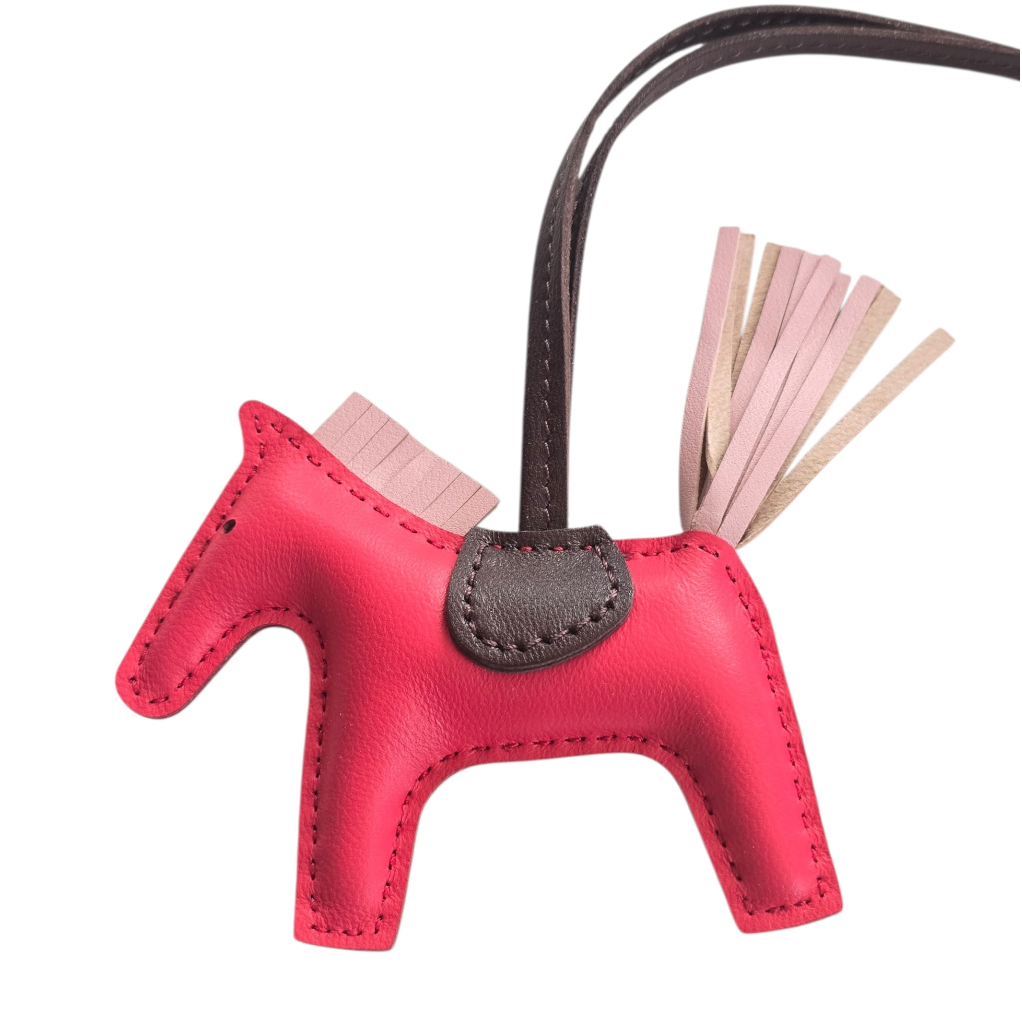 Hermes Rodeo PM Bag Charm Framboise/Rose Sakura/Rouge Sellier HERMES