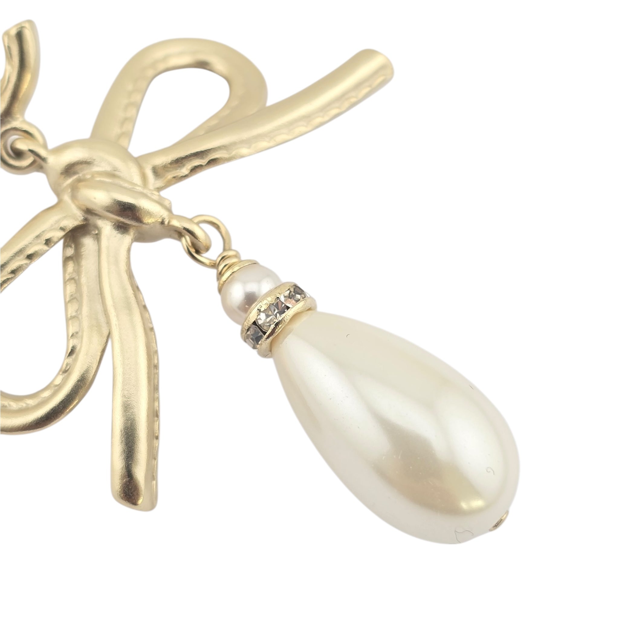 Chanel CC Bow Drop Earrings Gold 2022 CHANEL