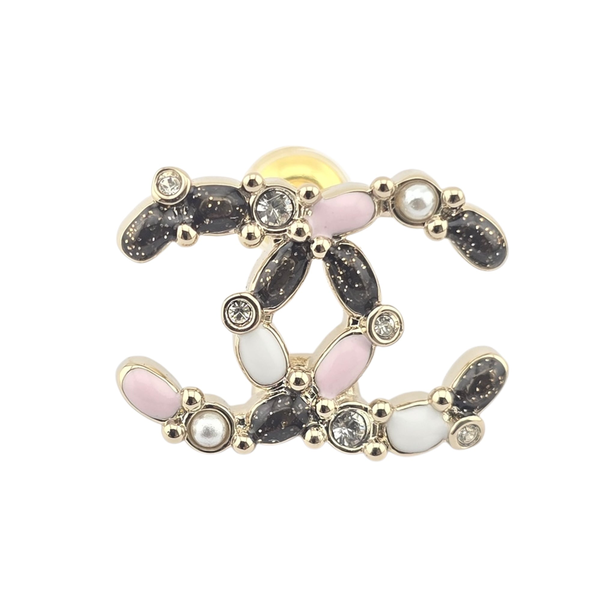 Chanel CC Gold Enamel Stud Earrings 2025 CHANEL