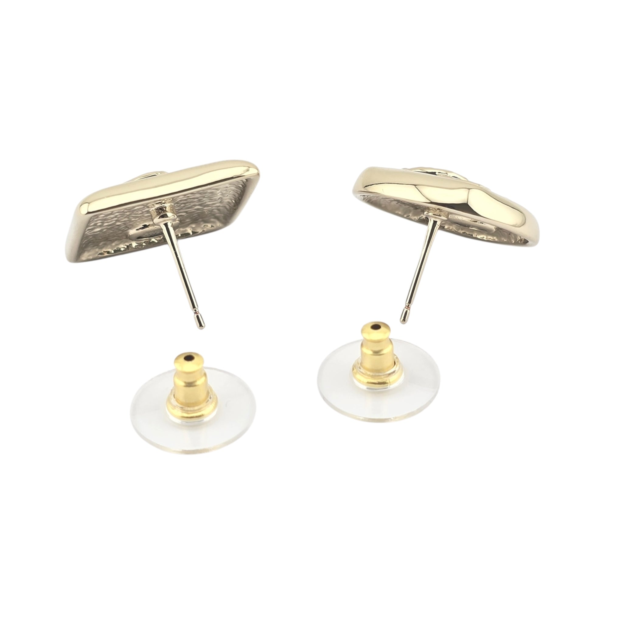 Chanel CC Gold Dark Blue Stud Earrings 2026 CHANEL