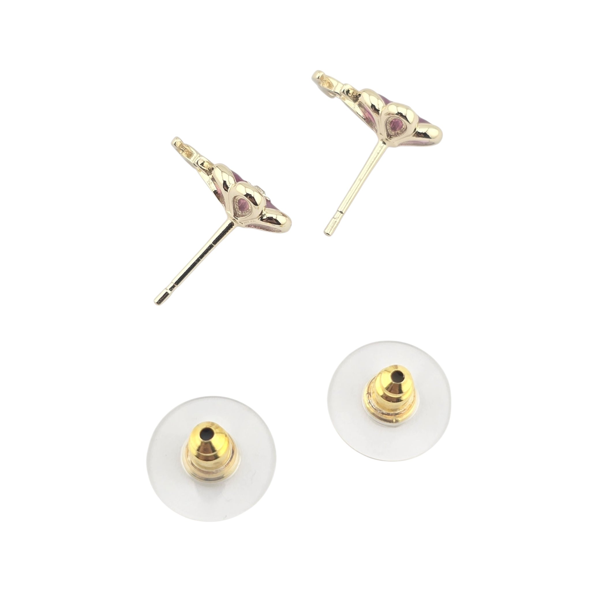 Chanel CC Gold Pink Enamel Earrings 26C 2026