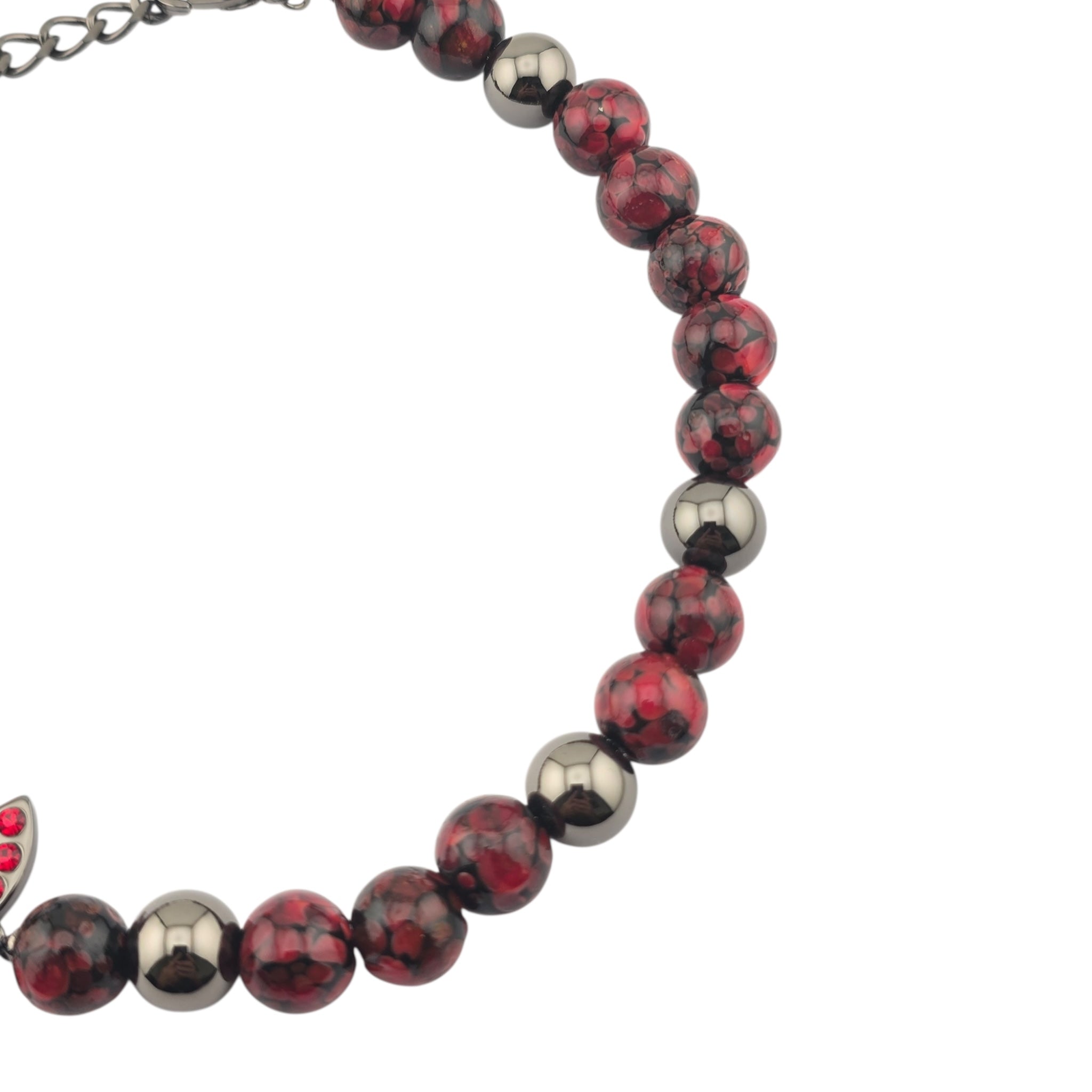 Chanel CC Pendant Red Bead RutheniumNecklace 2025