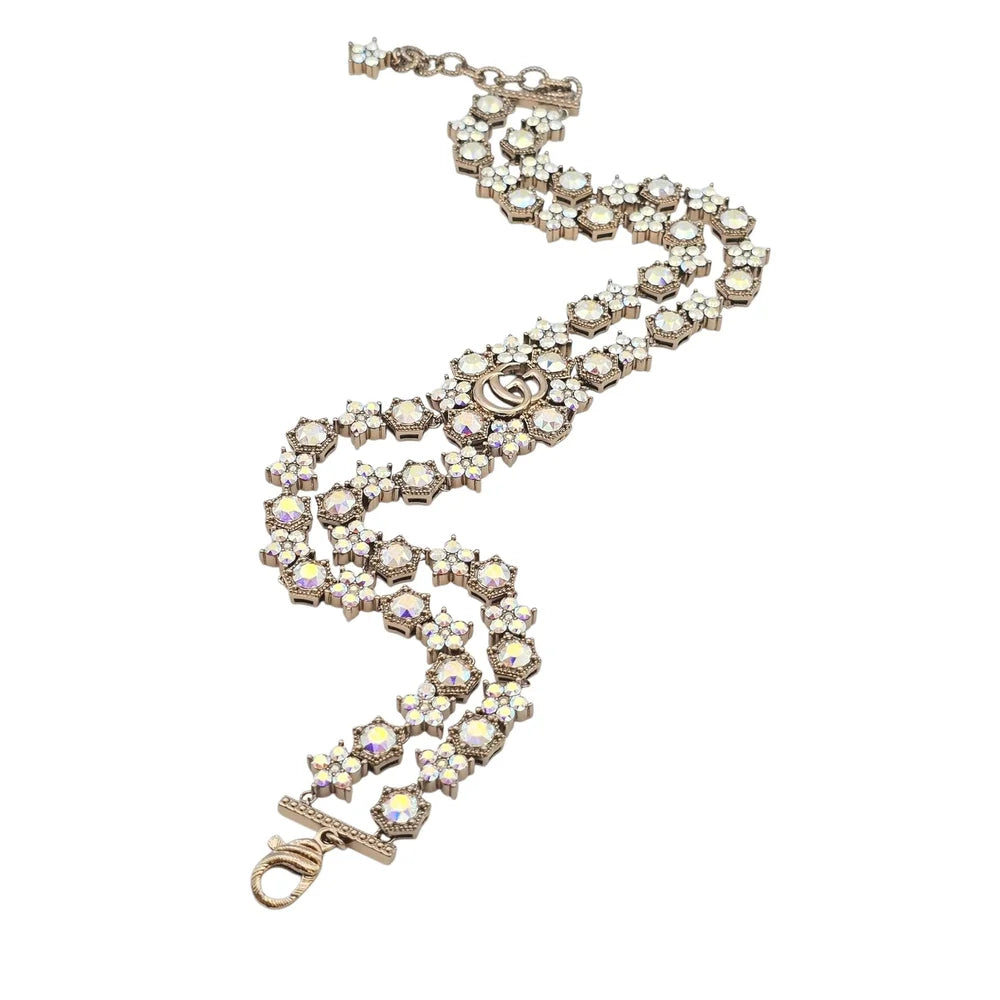 GUCCI GG Crystal Floral Choker Necklace 2023 GUCCI