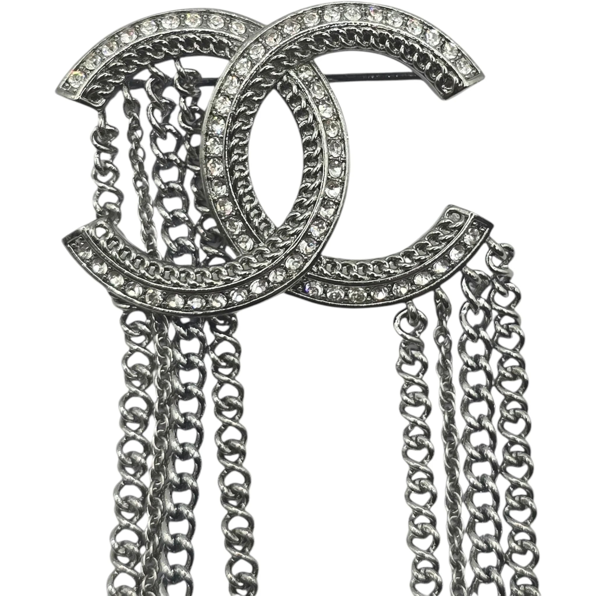 Chanel CC Gunmetal Chain Brooch 2021