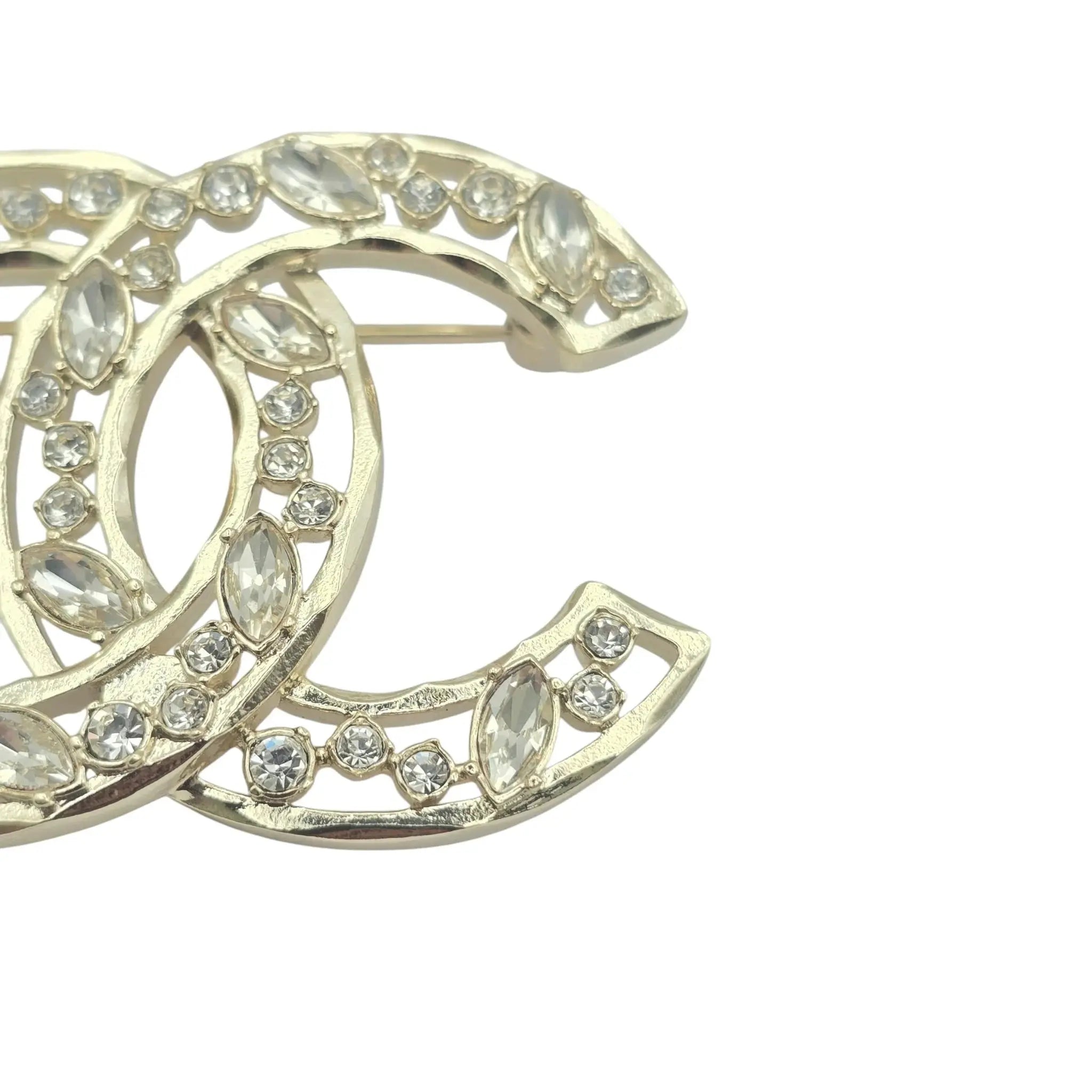 Chanel CC Gold/Crystal Brooch 2020 CHANEL