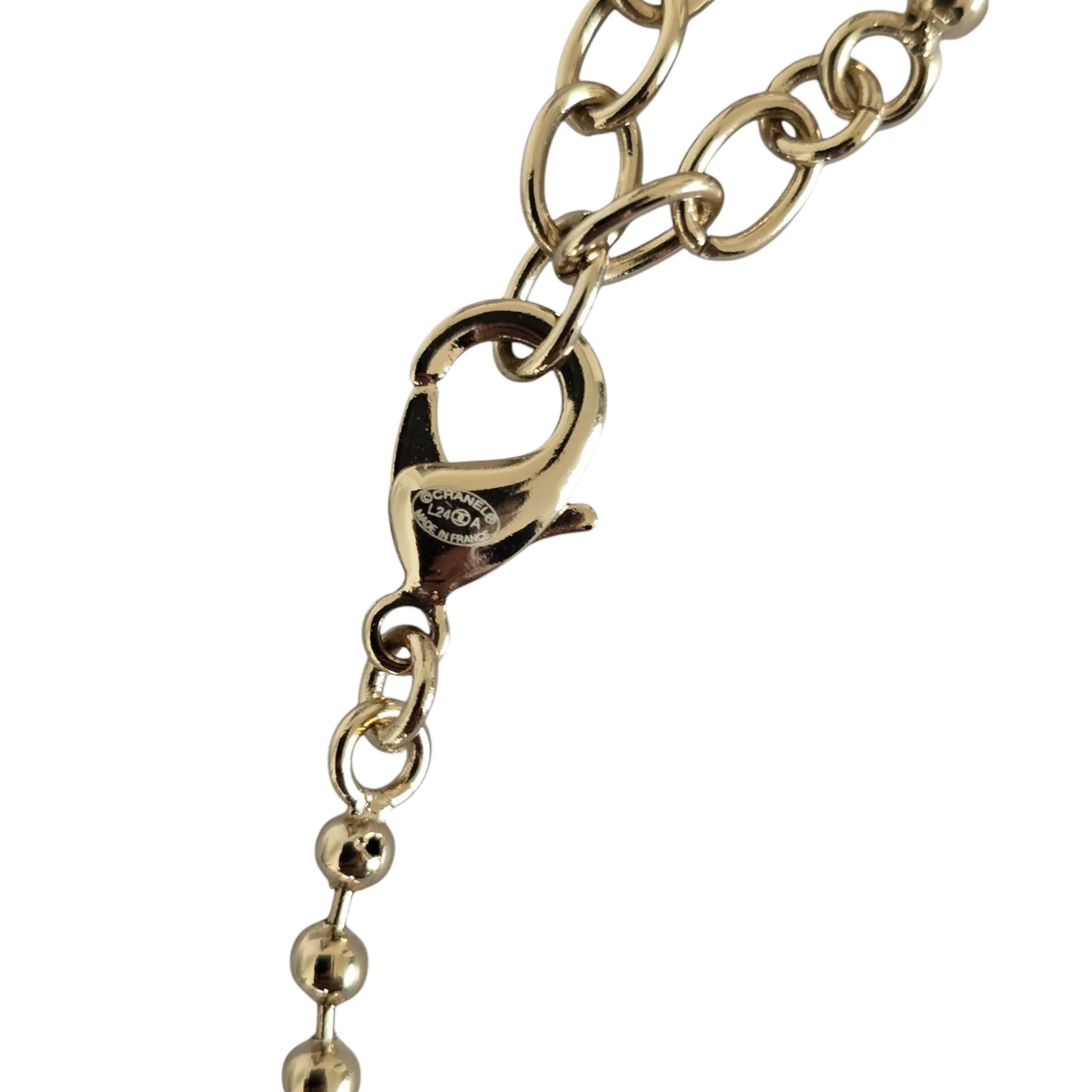 Chanel CC Pink Heart Pendant Necklace 2024 CHANEL