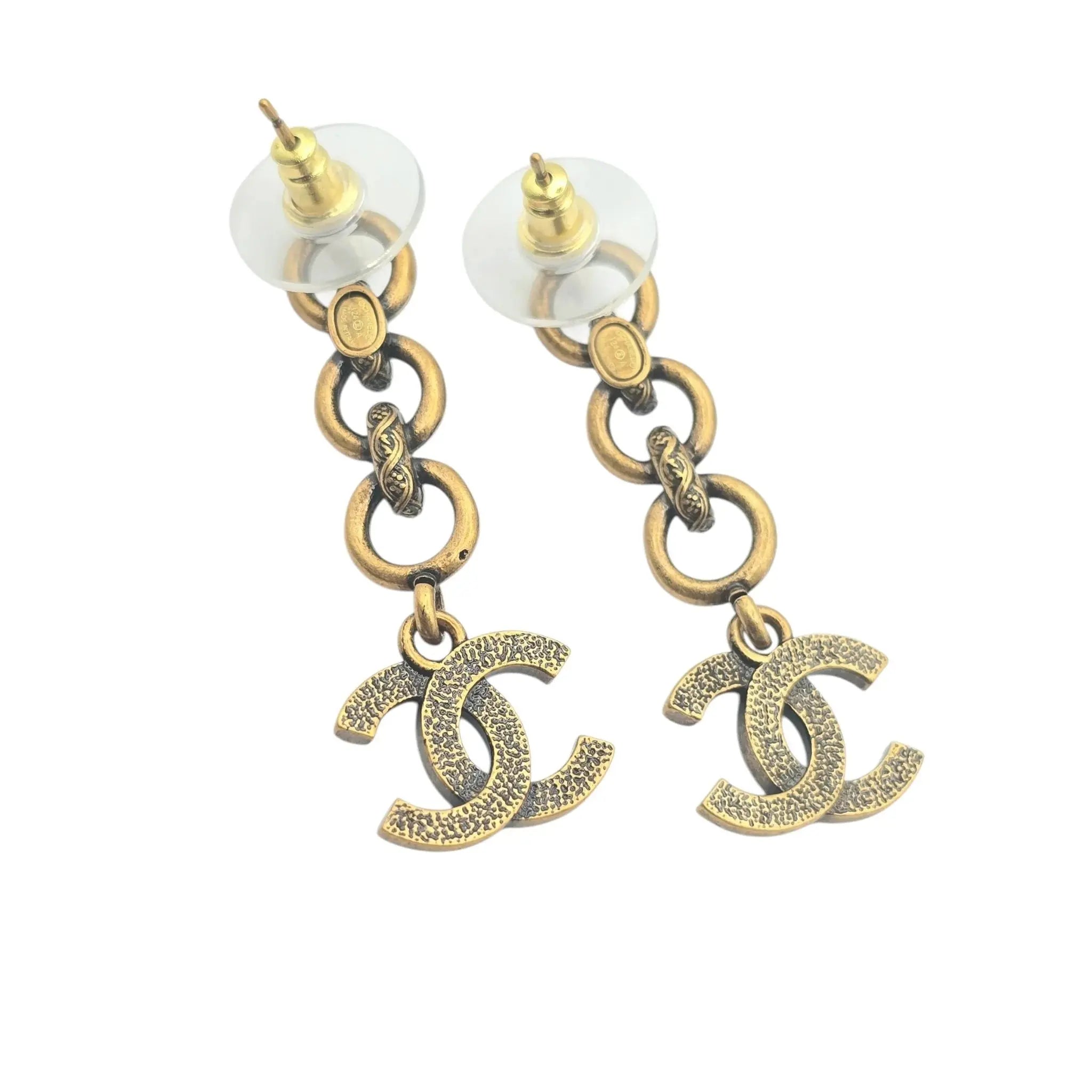 Chanel CC Gold/Bronze Stud Earrings 2024 CHANEL