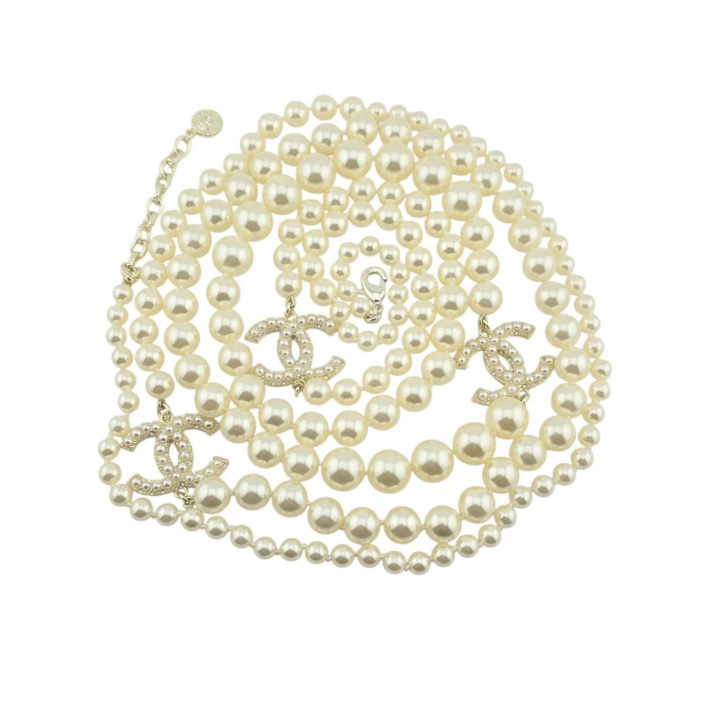 Chanel CC Long Faux Pearl 100th Anniversary Necklace 2017 CHANEL