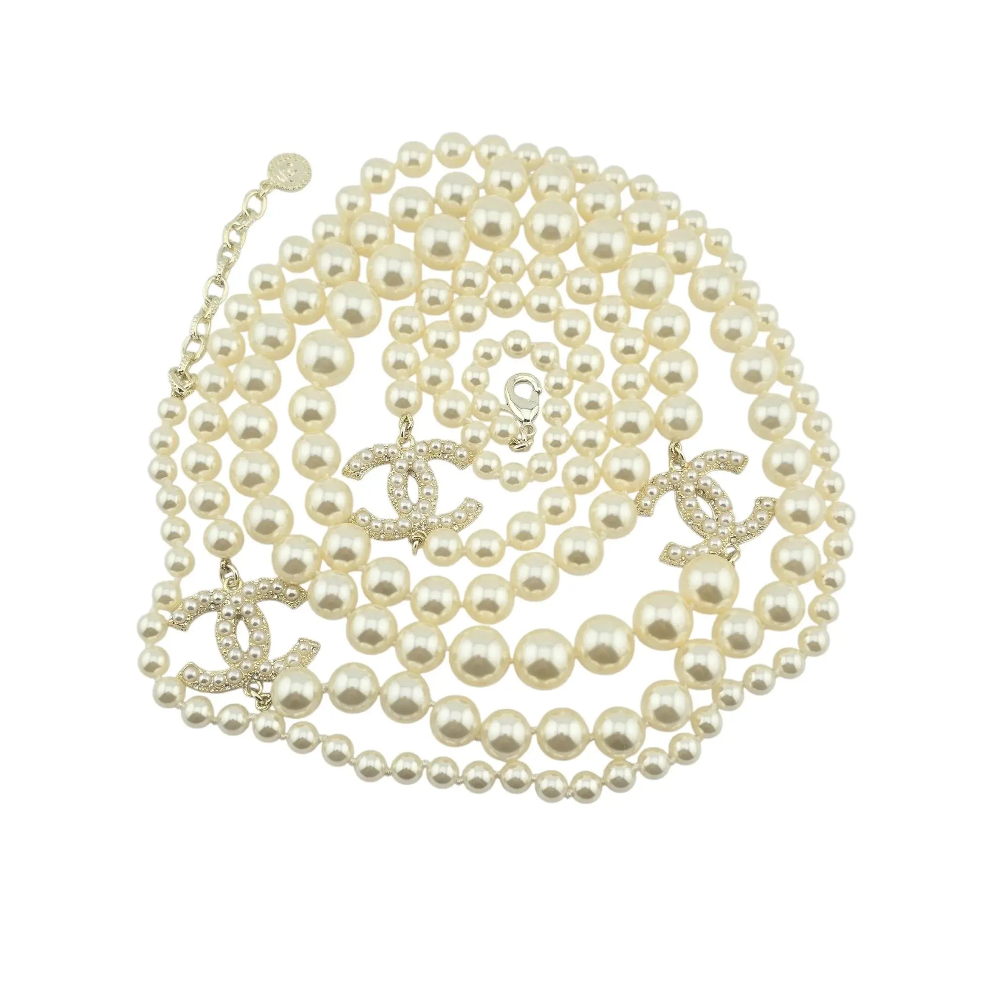 Chanel CC Long Faux Pearl 100th Anniversary Necklace 2017 CHANEL