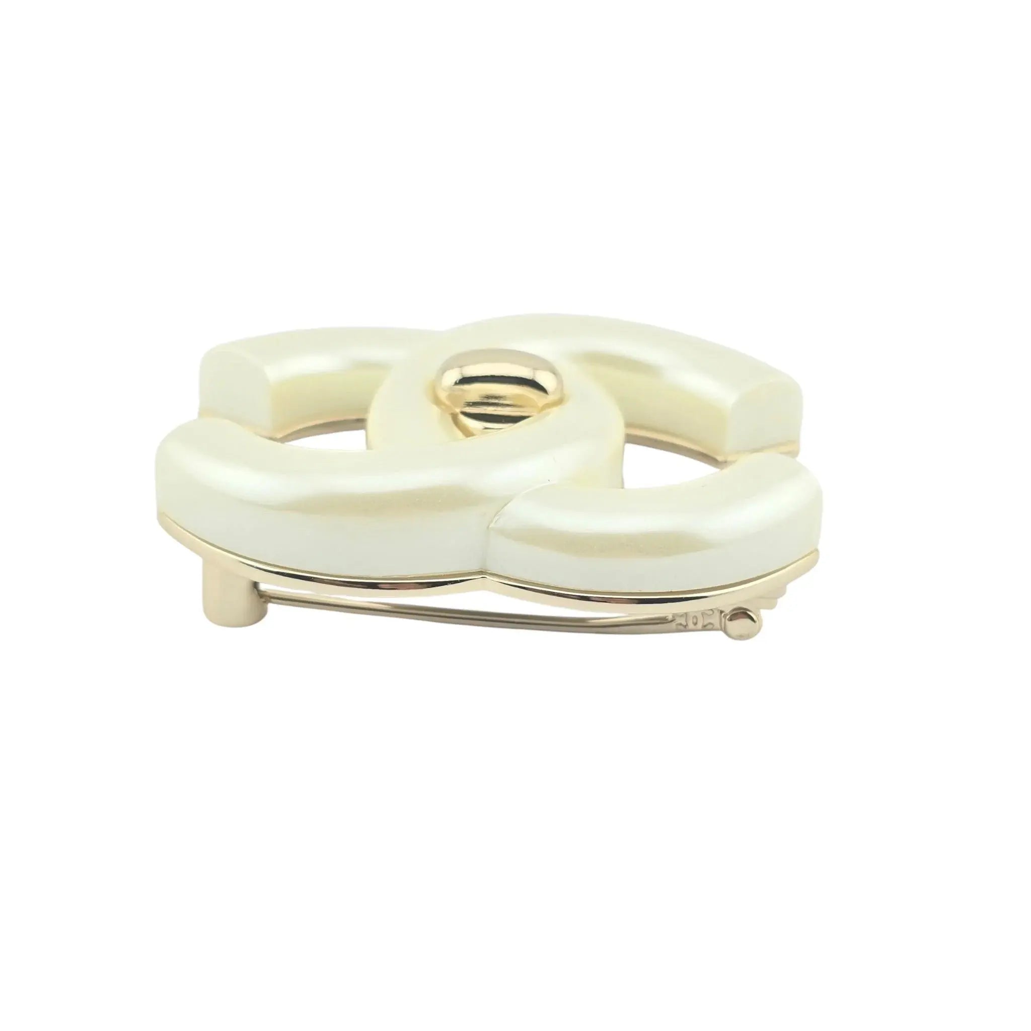 Chanel CC Turnlock White Brooch 2024 CHANEL