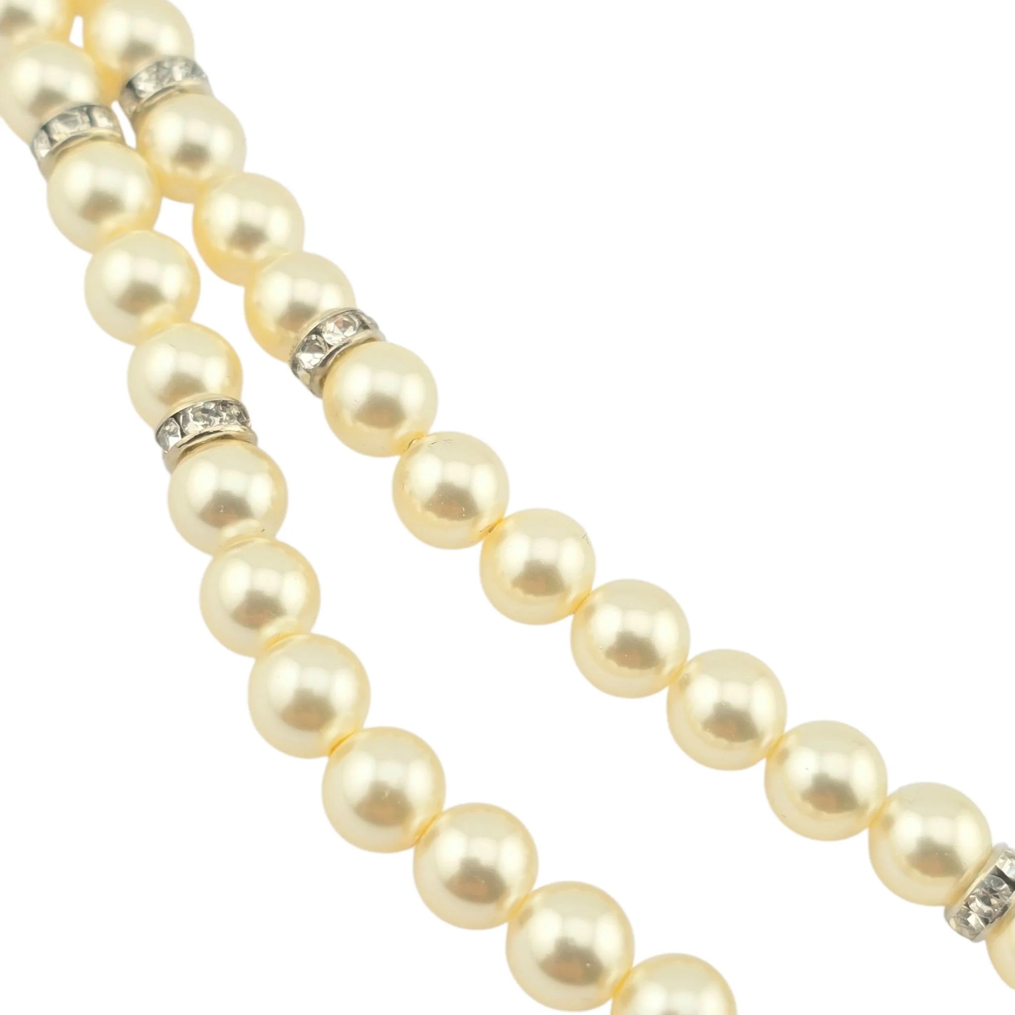 Chanel Pearl Necklace with Crystal CC Logo and Floral Detail 2024 CHANEL
