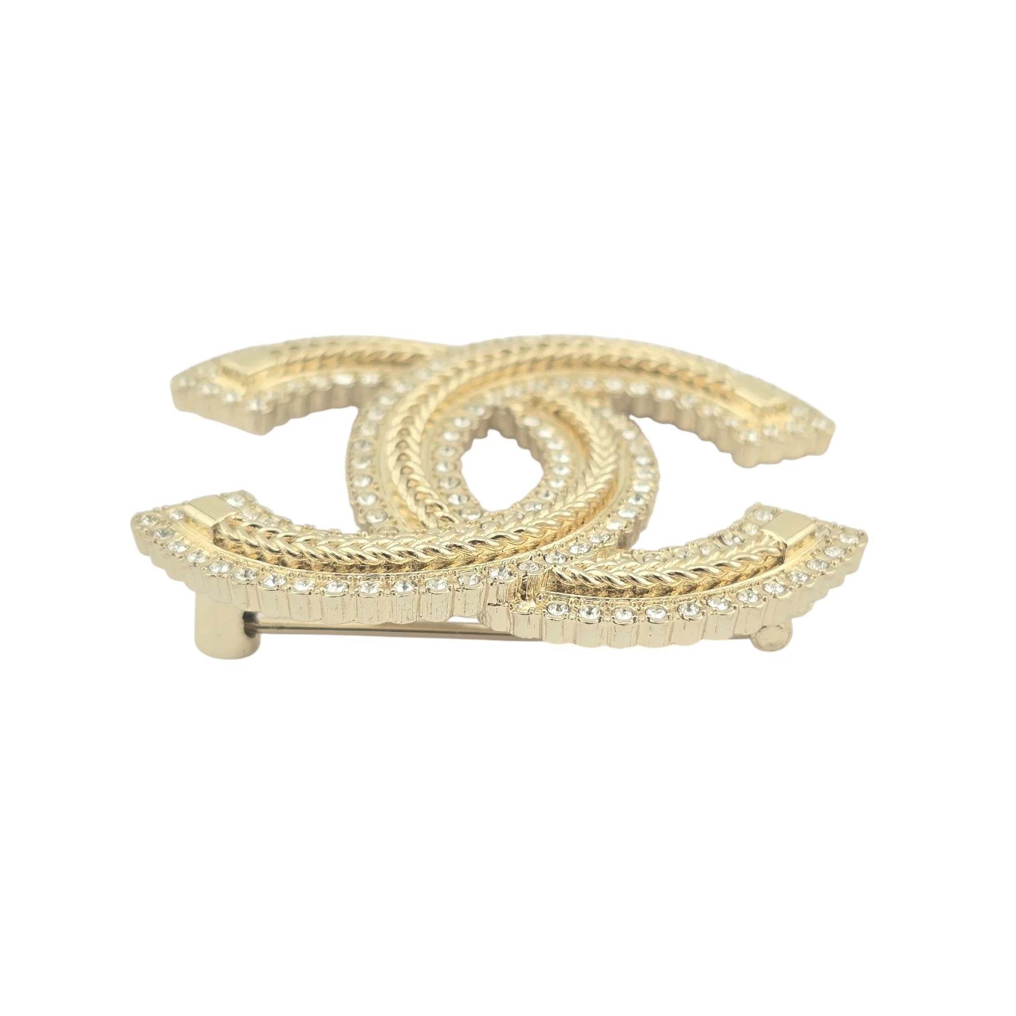 Chanel CC Gold Crystals Brooch 2024 CHANEL