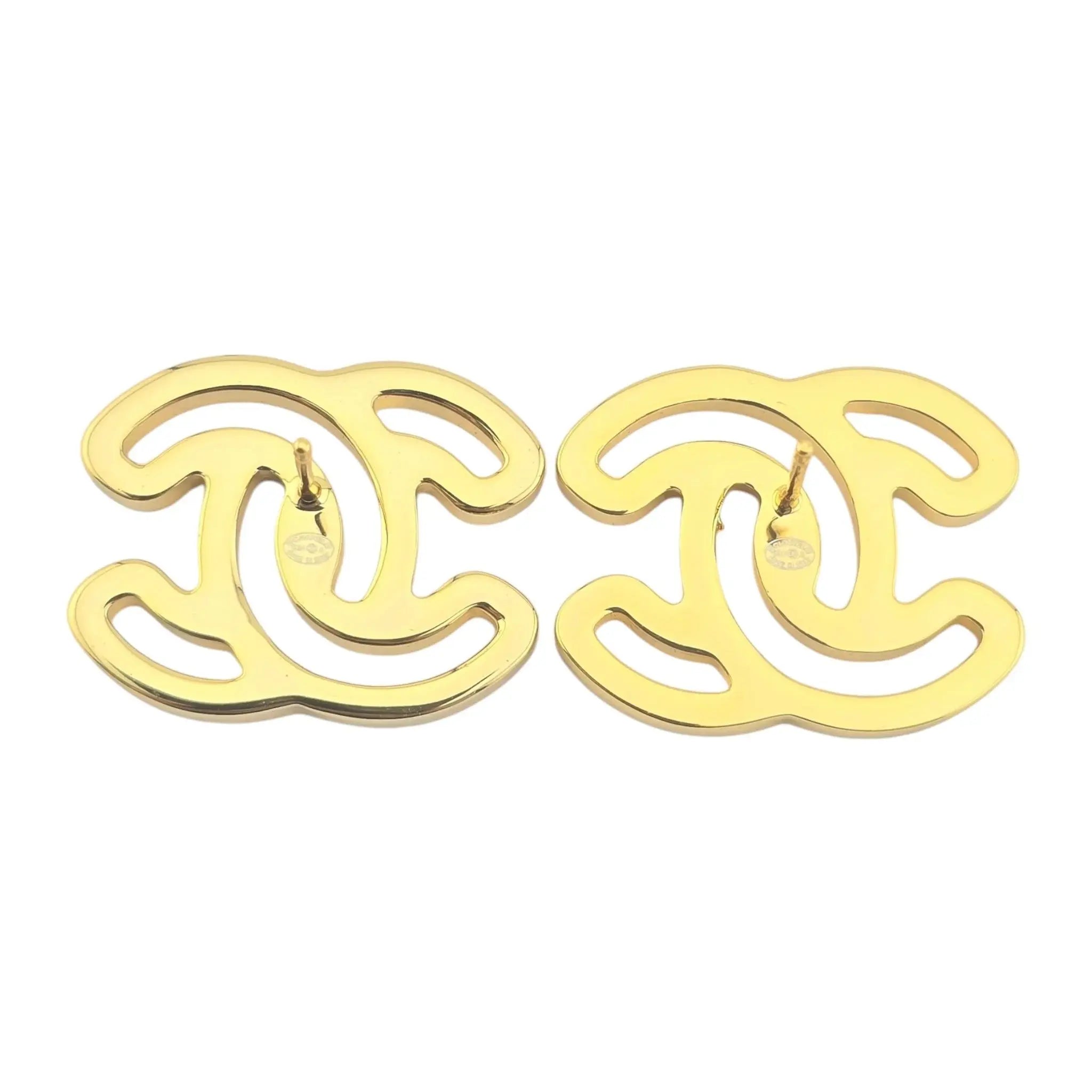 Chanel CC Gold White Enamel Earrings 2024 CHANEL