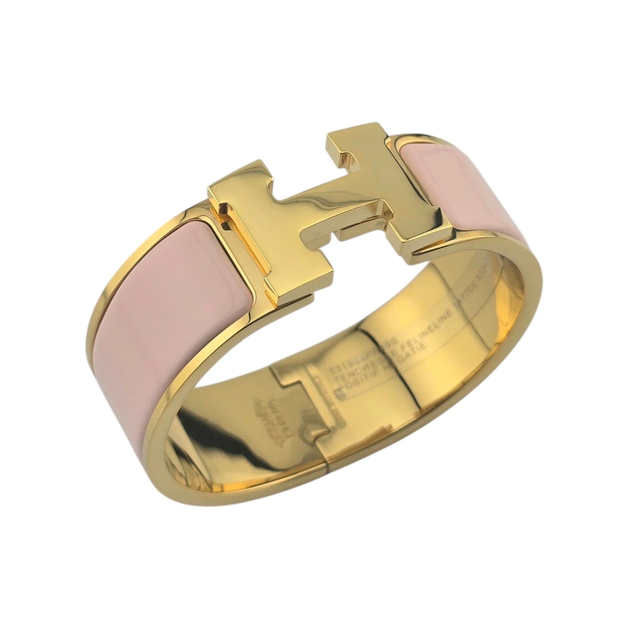 Hermès Clic Clac H Bracelet (Pink) Rose Candeur Gold GM HERMES