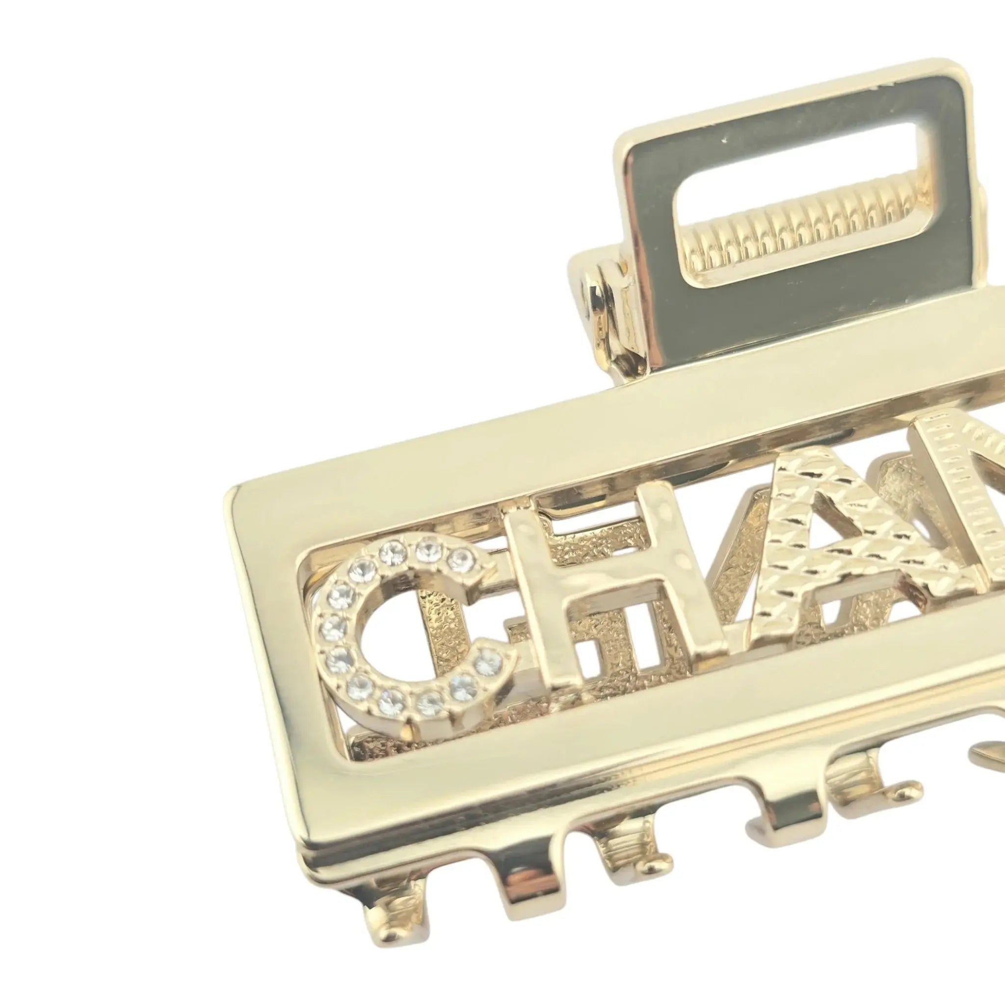 Chanel CC Crystal Gold Hair Clip Claw 2022 CHANEL