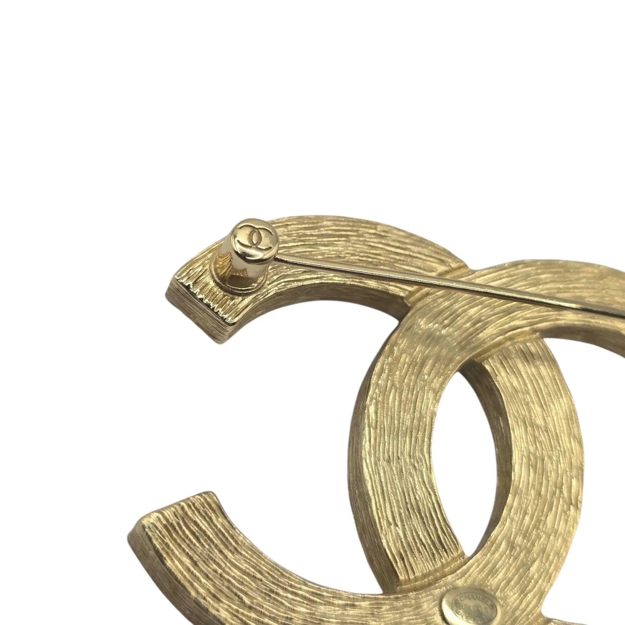 Chanel CC Logo Gold Rhinestone Brooch 2024 CHANEL
