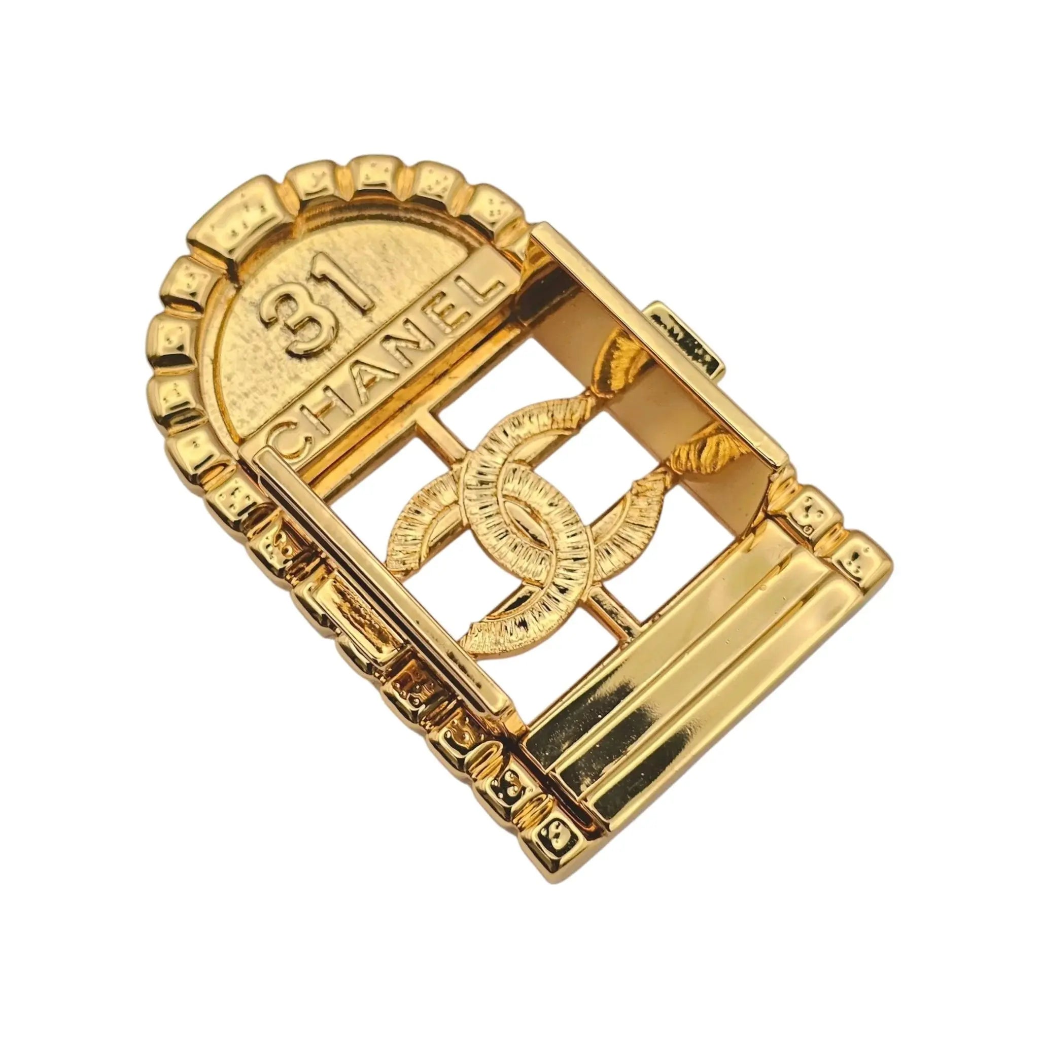 Chanel CC 31 Rue Cambon Door Brooch Gold CHANEL
